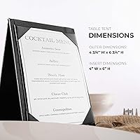 Vista 4 de Risch Tienda de campaña de mesa, mini pantalla, doble cara, soportes para menú de restaurante, soporte de menú de mesa, inserto de código QR, marco