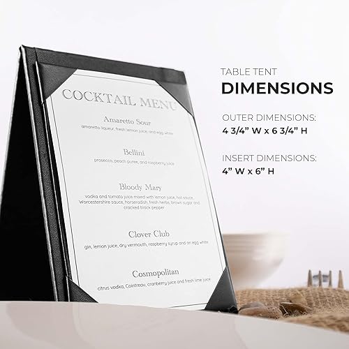 Miniatura 4 de Risch Tienda de campaña de mesa, mini pantalla, doble cara, soportes para menú de restaurante, soporte de menú de mesa, inserto de código QR, marco