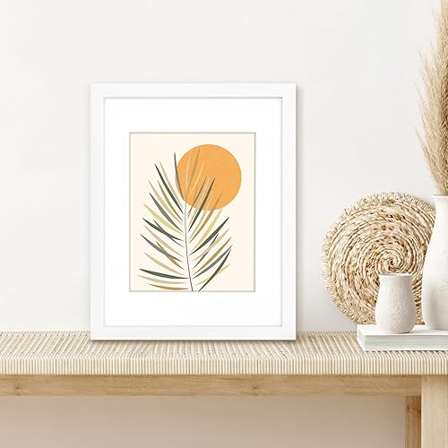 Miniatura 7 de Golden State Art, Marco de fotos de madera real de 11 x 14 pulgadas, tapete blanco para fotos de 8 x 10 pulgadas, montaje en pared, verticalpaisaje,