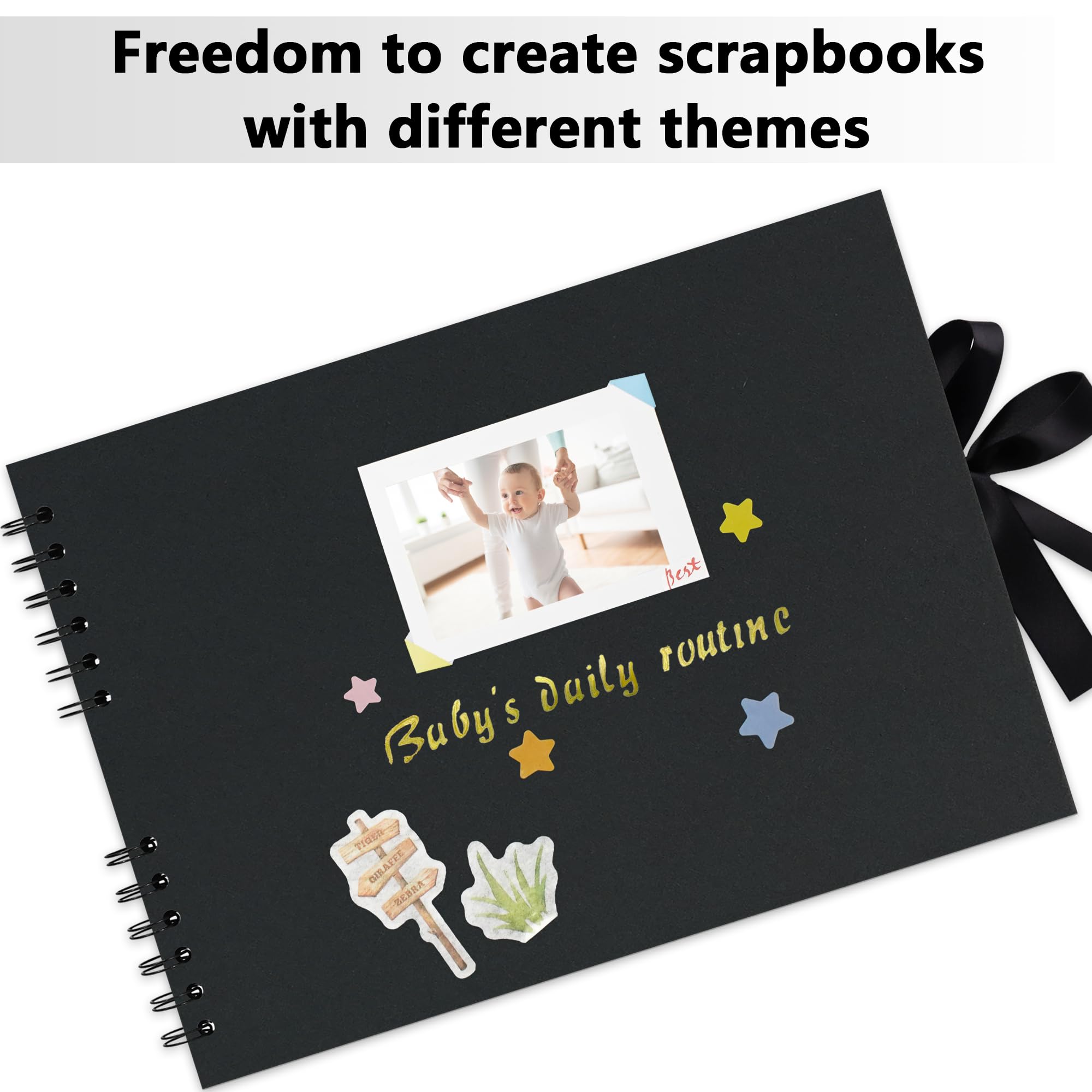 Album Fotografico Vienrose - 40 Pagine Kraft Bianco, 29x21.5 Cm, Spiralato, Per Scrapbooking E Ricordi