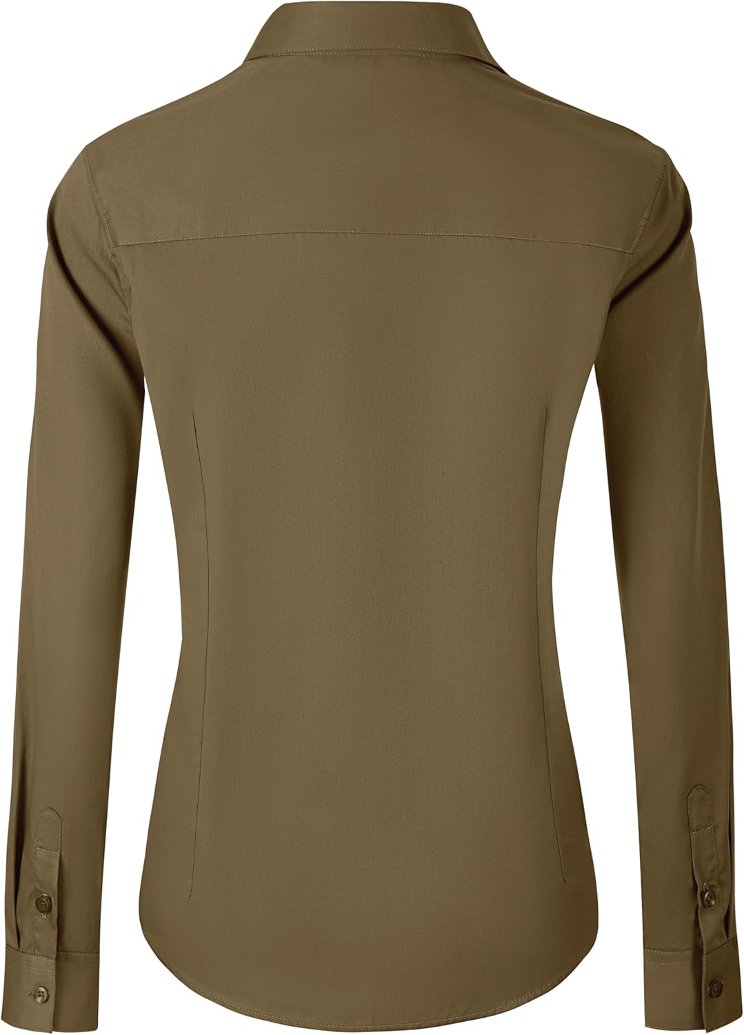 CUNLIN Womens Cotton Button Down Shirts for Women Fitted Long Sleeve Formal Dress Shirt Work Blouses Tops - Image 3