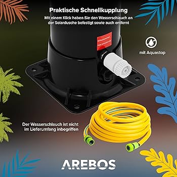 Solar Shower 40 L With Thermometer, Hand Shower & Floor Element