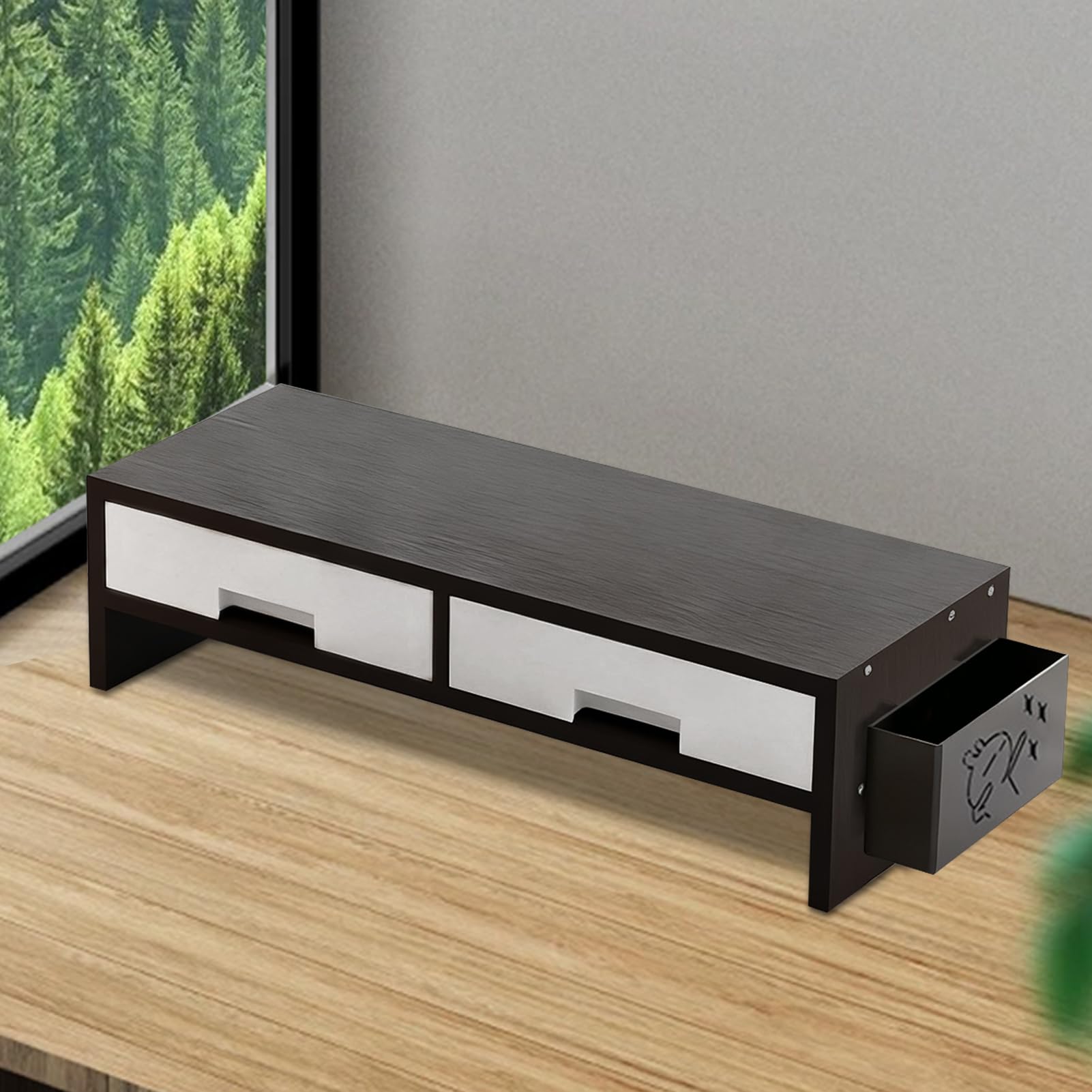 Podstawka Podwyższająca do Monitora Ergonomiczny Organizator Z Podwójną | Podstawka Na Biurko Do Monitora dla Rodziny i Przyjaciół do Domu Gabinetu Sypialni i Pokoju na Biurko