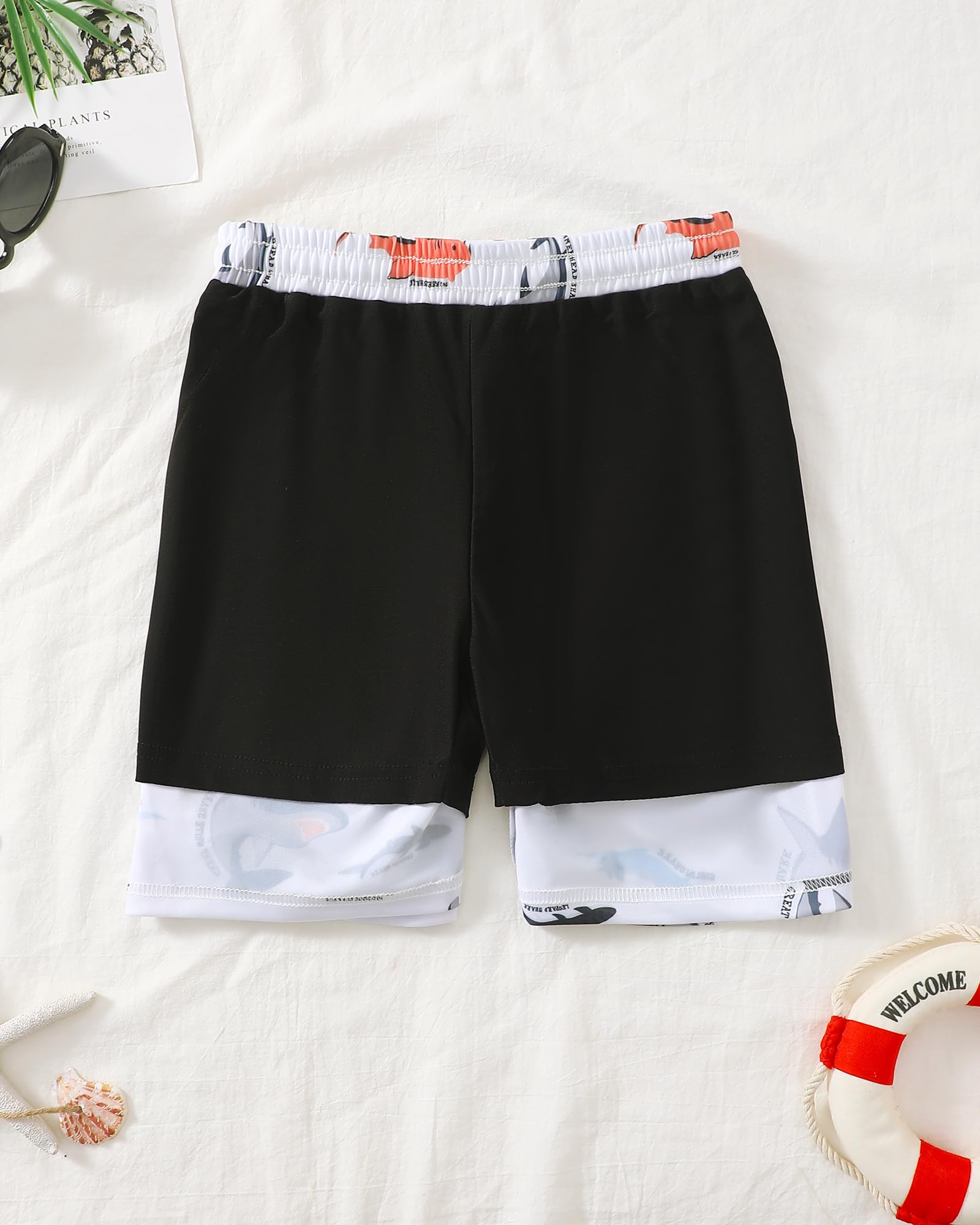 Sewetier 10-12Y Boys' Swim Trunks Teen Swimming Shorts Toddler Bathing Suit(Shark)