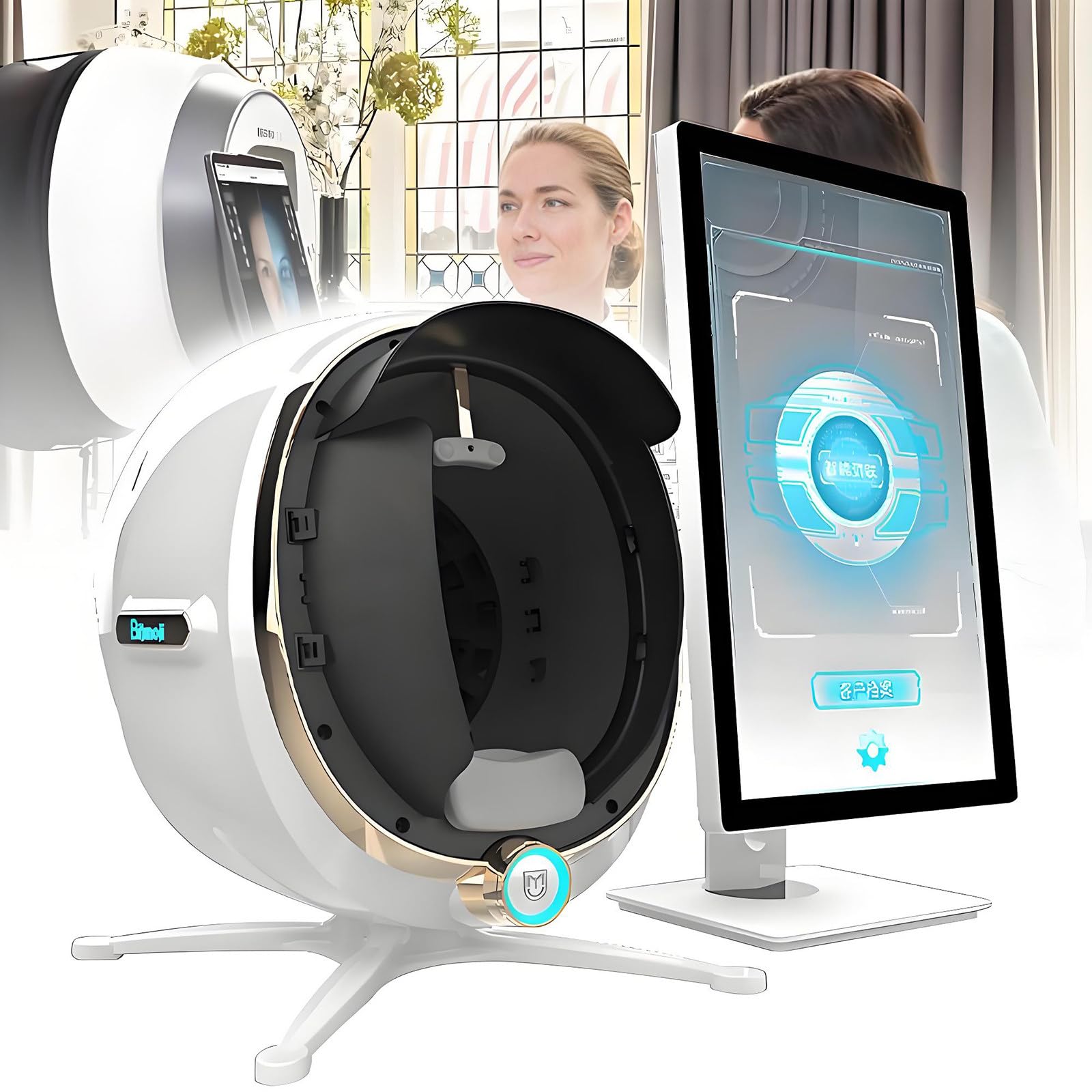 Analizador Digital De Piel con Detector De IA, Máquina Inteligente De Análisis Facial, Analizador De Humedad Facial 3D, con Pantalla HD De 13,3/21,5 Pulgadas 21.5in