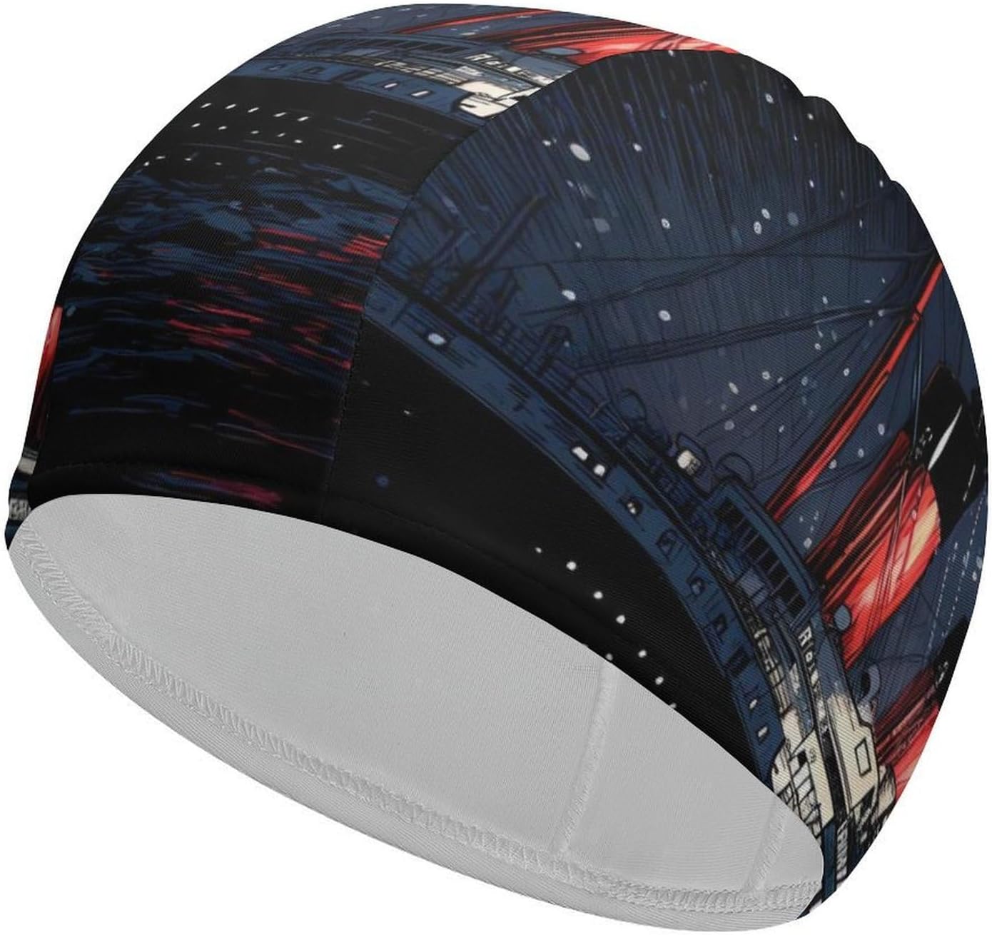 Titanic Ship Sinking Boat Sailboat Womens Swim Cap for Men Adult Swimming Hat Curly Short Medium Long Hair