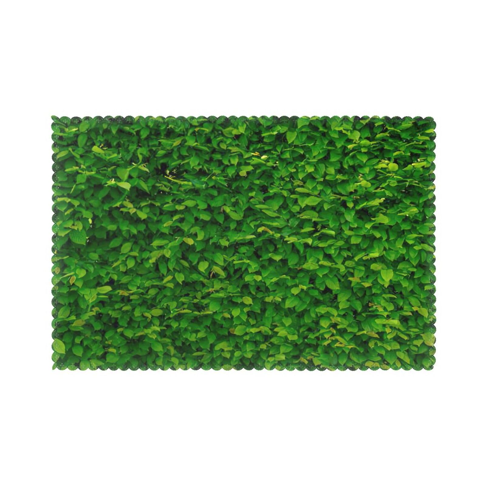 Sets de table feuilles vertes lot de 6 en polyester lavable 30x45 cm