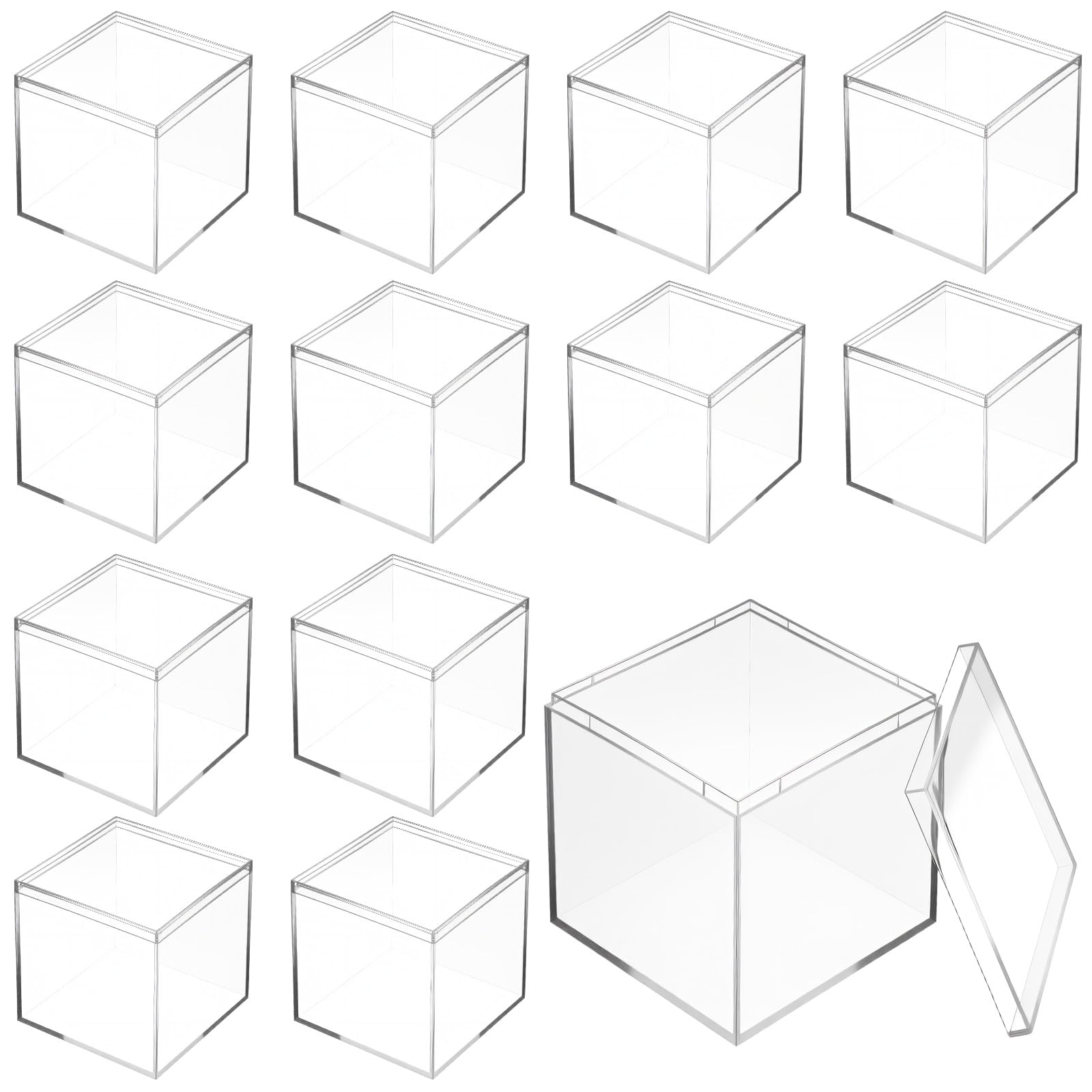 Boîtes de rangement carrées en acrylique pour organiser le maquillage et les tiroirs