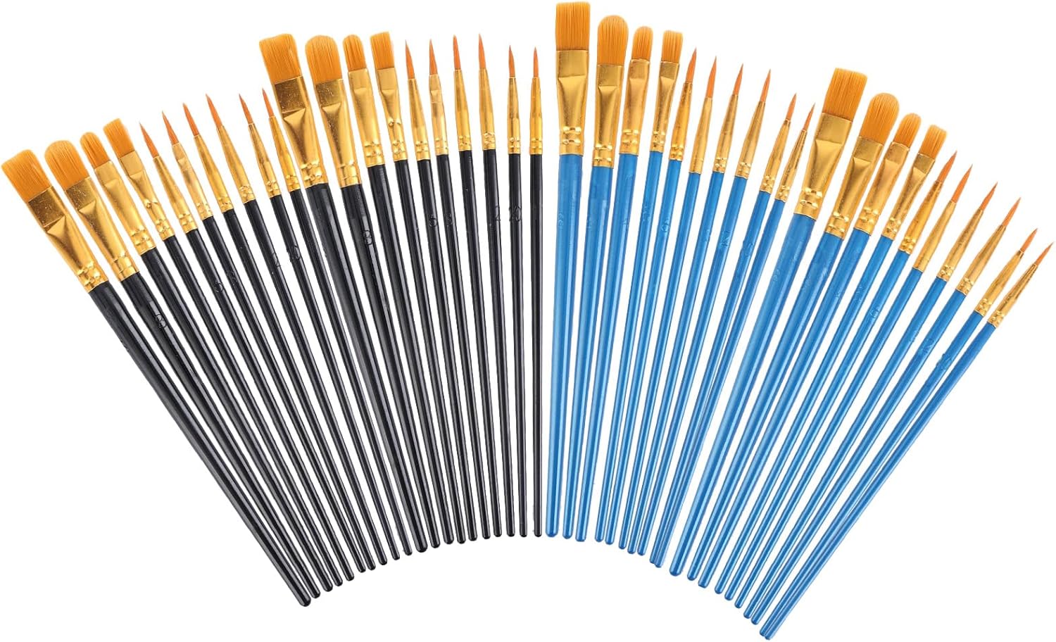Set of 40 Artist Brushes Set, Acrylic Brush Set, Foam Brush, Watercolour Brush Sets, Nylon Bristle Brush, Face Brush for Art Painting and DIY Details