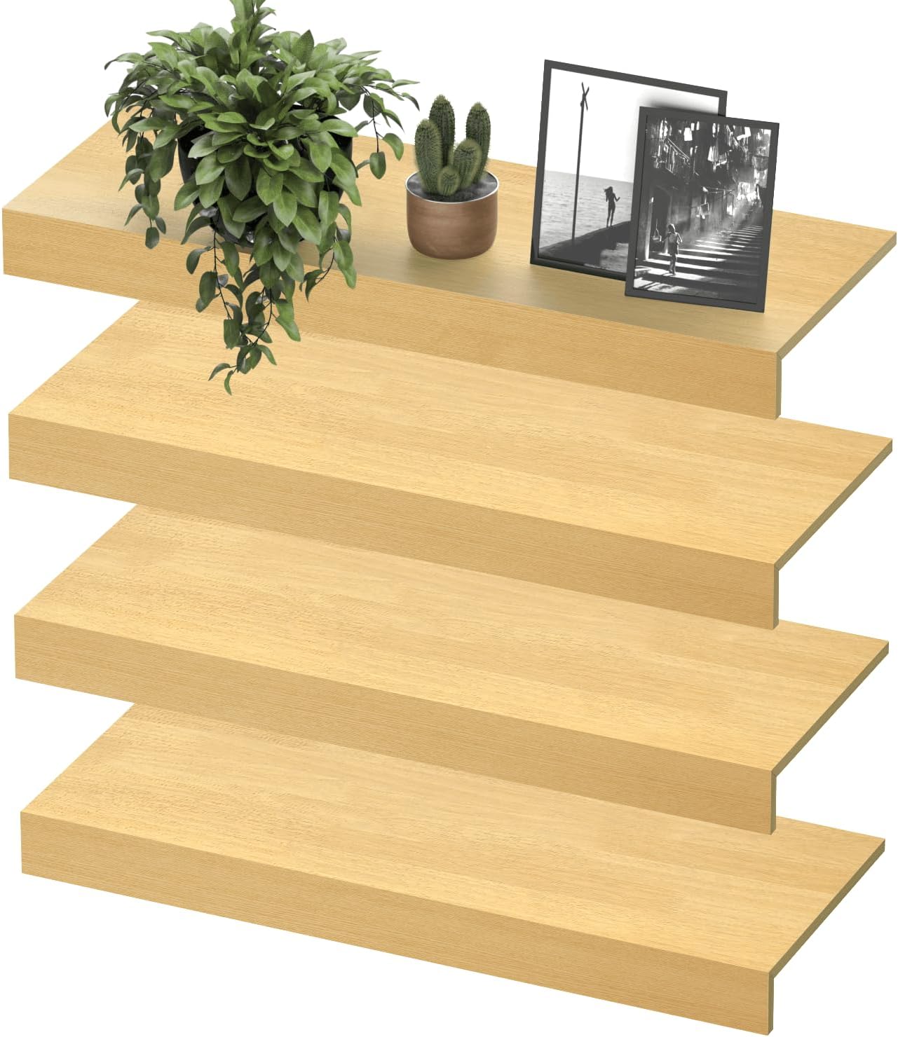 Wooden Wire Shelf Covers for Pantry & Closet – Wire Rack Covers for Shelves, Durable Wood Shelf Covers for Kitchen, Laundry Room, Storage Organization(Yellow Oak,24in*12in)