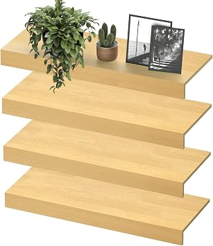 Wooden Wire Shelf Covers for Pantry & Closet Wire Rack Covers for Shelves, Durable Wood Shelf Covers for Kitchen, Laundry Room, Storage OrganizationYellow Oak,32in*16in