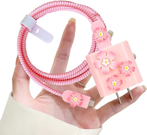 Miniatura 8 de Juego de protectores de cable de dibujos animados compatible con cargador de iPhone, diseño de astronauta 3D, funda USB de línea de datos, protector