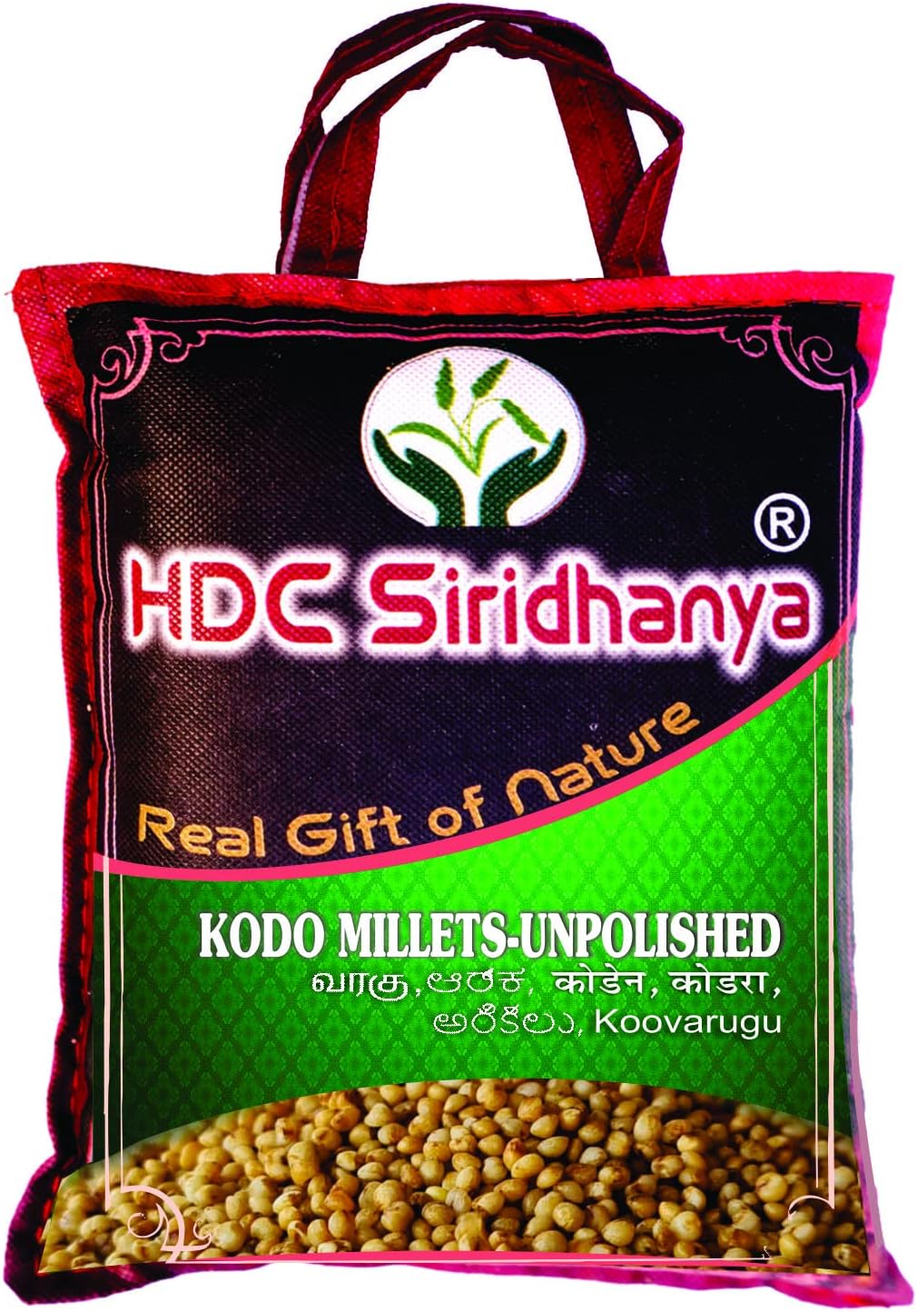 HDC Siridhanya Unpolished & Organic Positive Kodo Millet Vacuum Packed (12 Months Expiry) Organically Grown from Karnataka Gross wt 920g