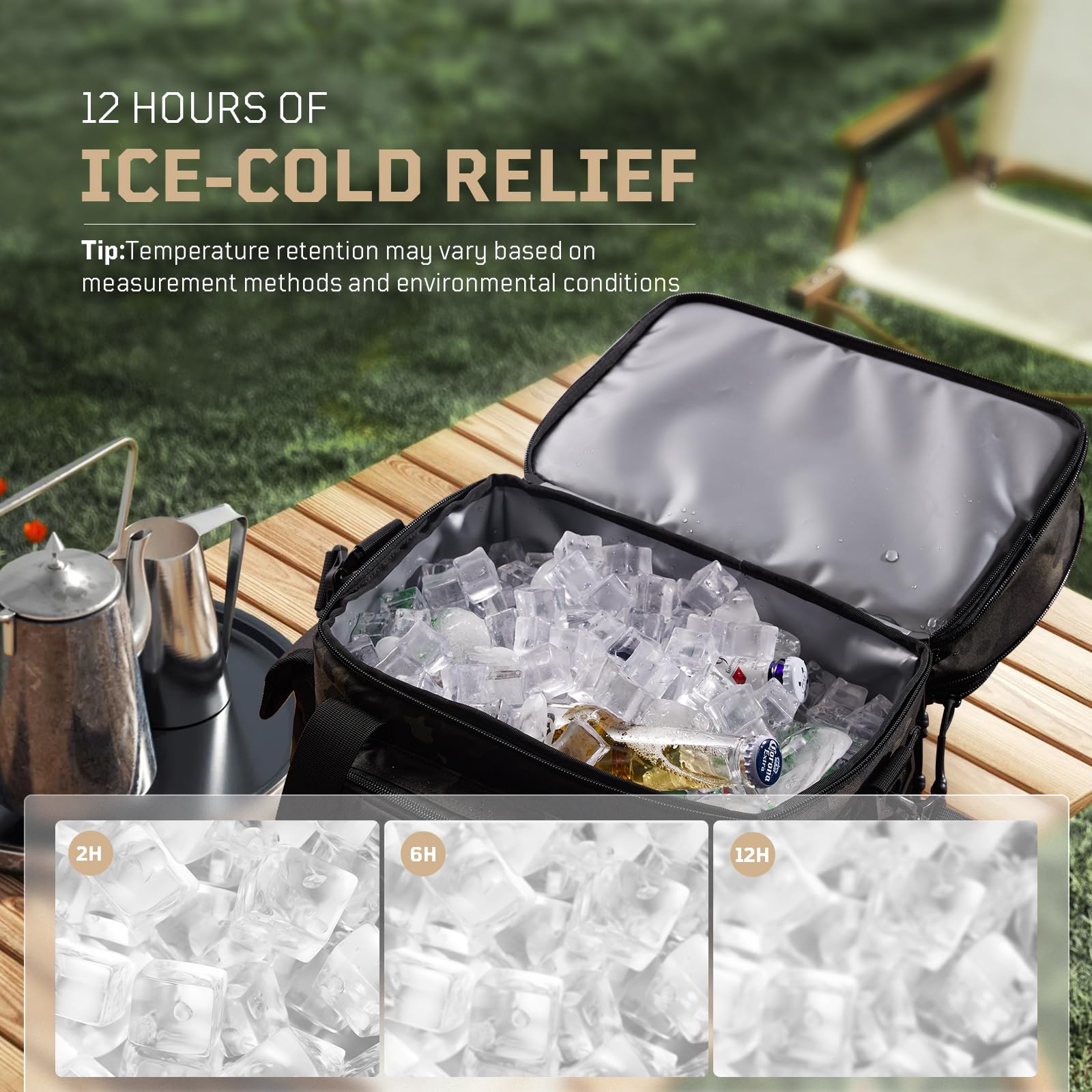 1TG Tactical Borsa termica per il pranzo, espandibile, da uomo, a prova di perdite, grande, con supporto a spalla, riutilizzabile, per lavoro, viaggi, campeggio, picnic, spiaggia, 18-24 l