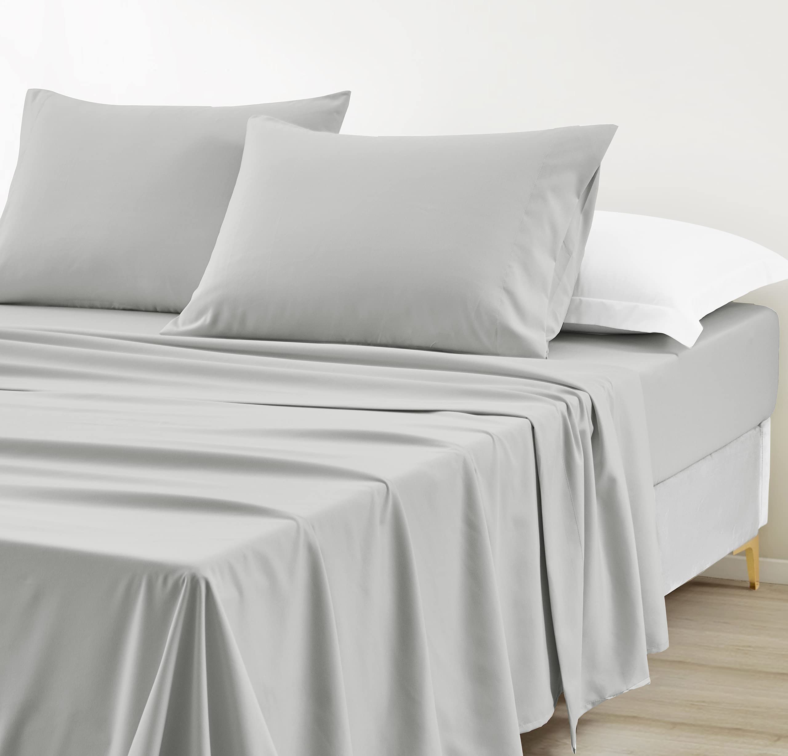 Chezmoi Collection Soft Washed Queen Bed Sheet Set - 4-Piece Brushed Microfiber Wrinkle Fade Resistant 14-Inches Deep Pocket