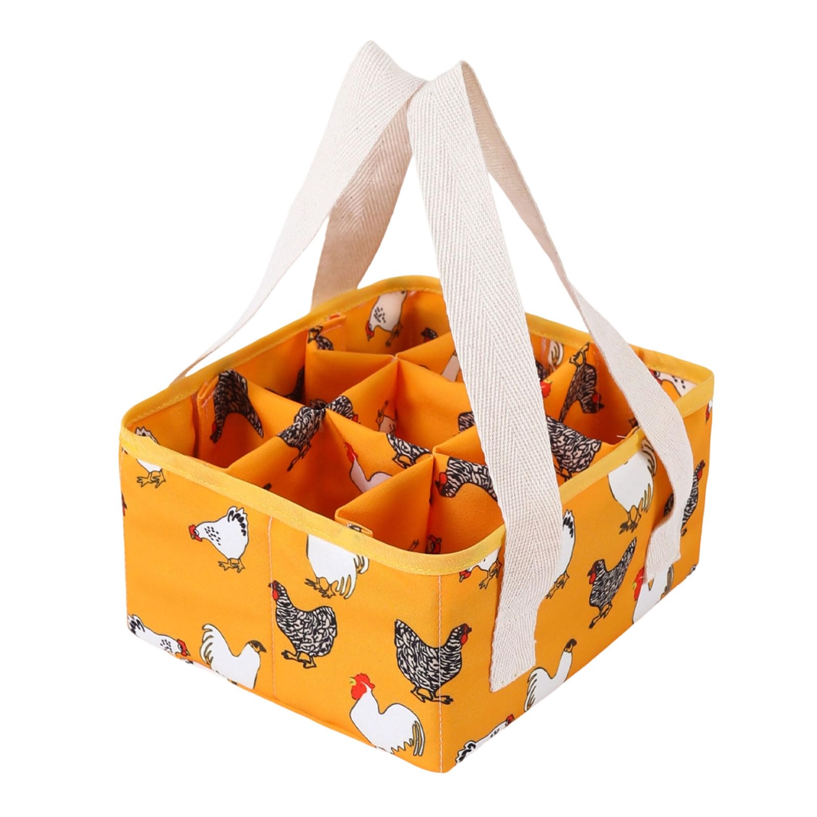Hrtyvhin Yellow Flower Chicke Multipurpose Net Eggs Container With 9 Sections For Farm Gathered Eggs Vegetables And Fruits Storage Multipurpose Collector