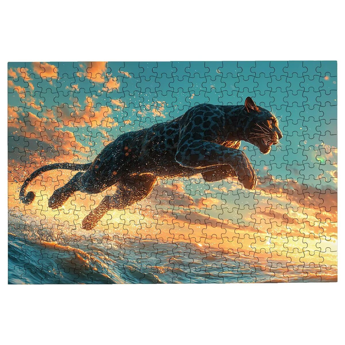 Puzzle dla dorosłych, 5000, ocean, 5000 sztuk, dla dorosłych, drewniane puzzle do dekoracji wnętrz, niemożliwe gry logiczne, unikalne prezenty dla kobiet, mężczyzn, wymagający motyw puzzli: lampart