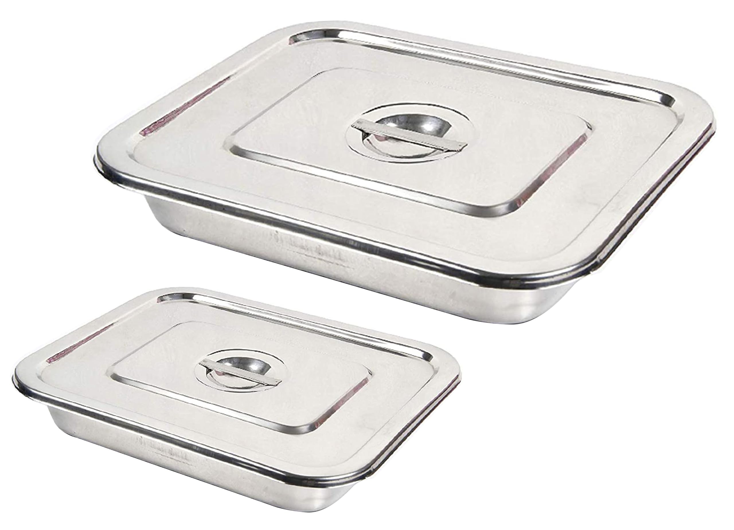 Amazecare Medical Reusable Instrument Tray Set Of 2 (10”Inch X 8”Inch) & (9”Inch X 6”Inch) With Lid Made From Heavy Stainless Steel (10 * 8 + 9 * 6 Instrument Tray_Silver) (B0C1YSTBYY) Amazon Price History, Amazon Price Tracker