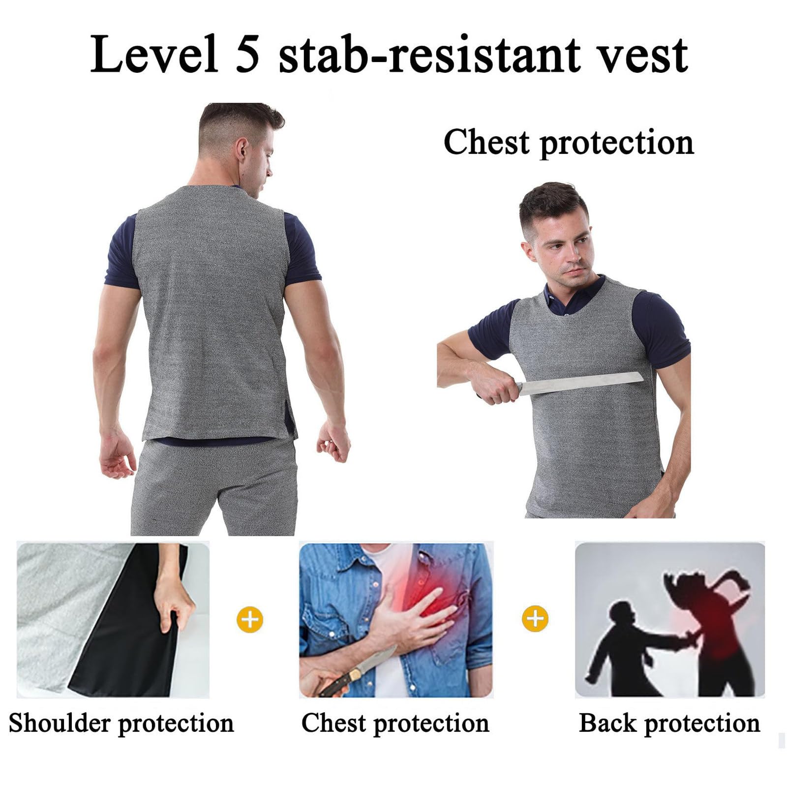 Chaleco Protector De Nivel 5, Anticuchillo Y Antipunción De Grado 5, Chalecos Anticuchillo Para Seguridad, Ropa Suave A Prueba De Puñaladas, Utilizado Para Proteger La Seguridad Personal. L