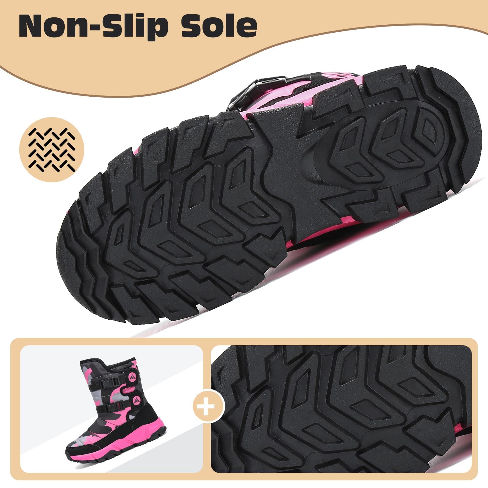 Mishansha Winterstiefel für Mädchen Jungen Winterschuhe Warm Gefüttert Winterboots Outdoor rutschfeste Schneestiefel Kinder