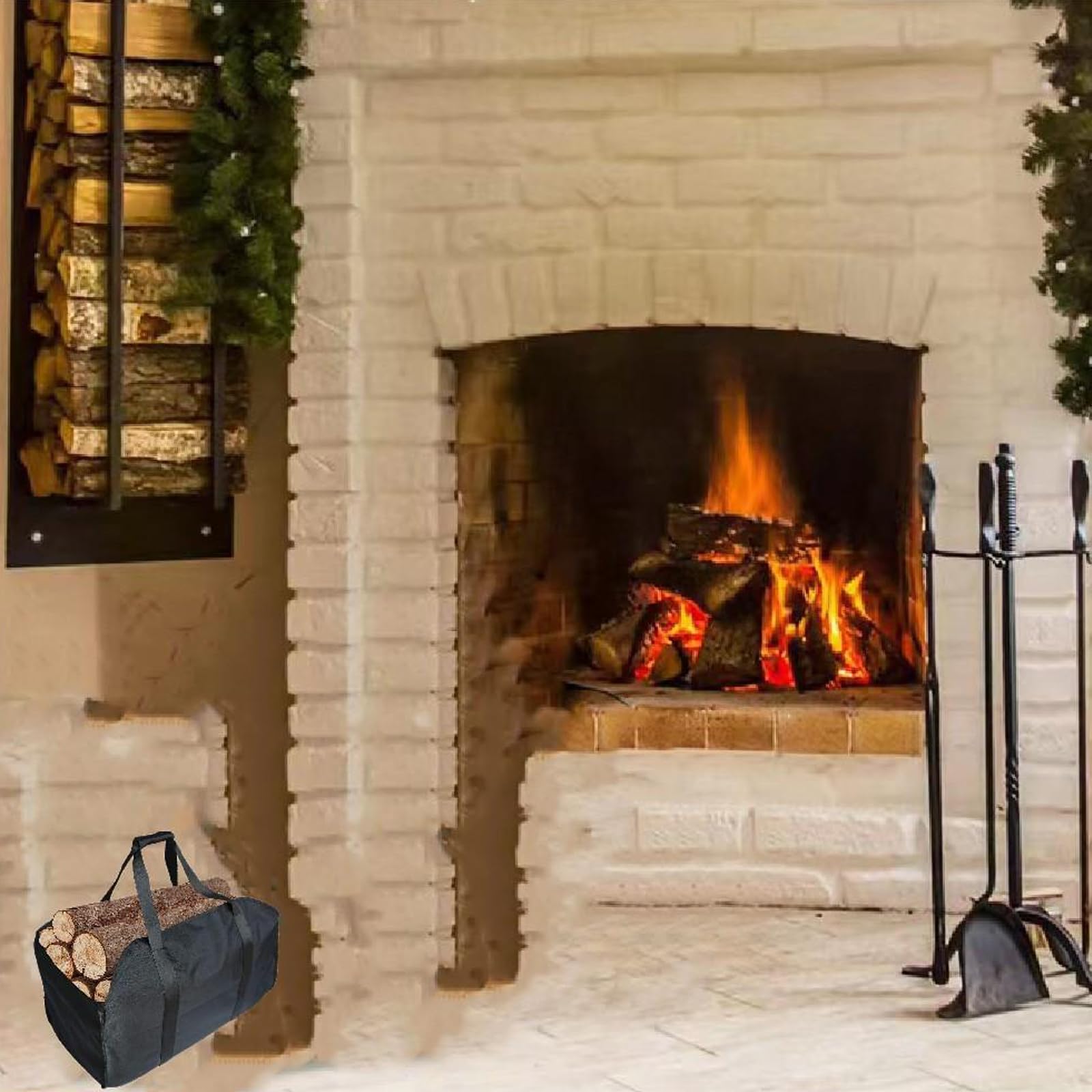 YELAIYEHAO Premium Firewood Log Carrier & Tote Bag - Extra Large Durable - Best for Fireplaces - Wood Stoves - Firewood - Logs - Camping - Beaches - Landscaping (Grey) - Image 4