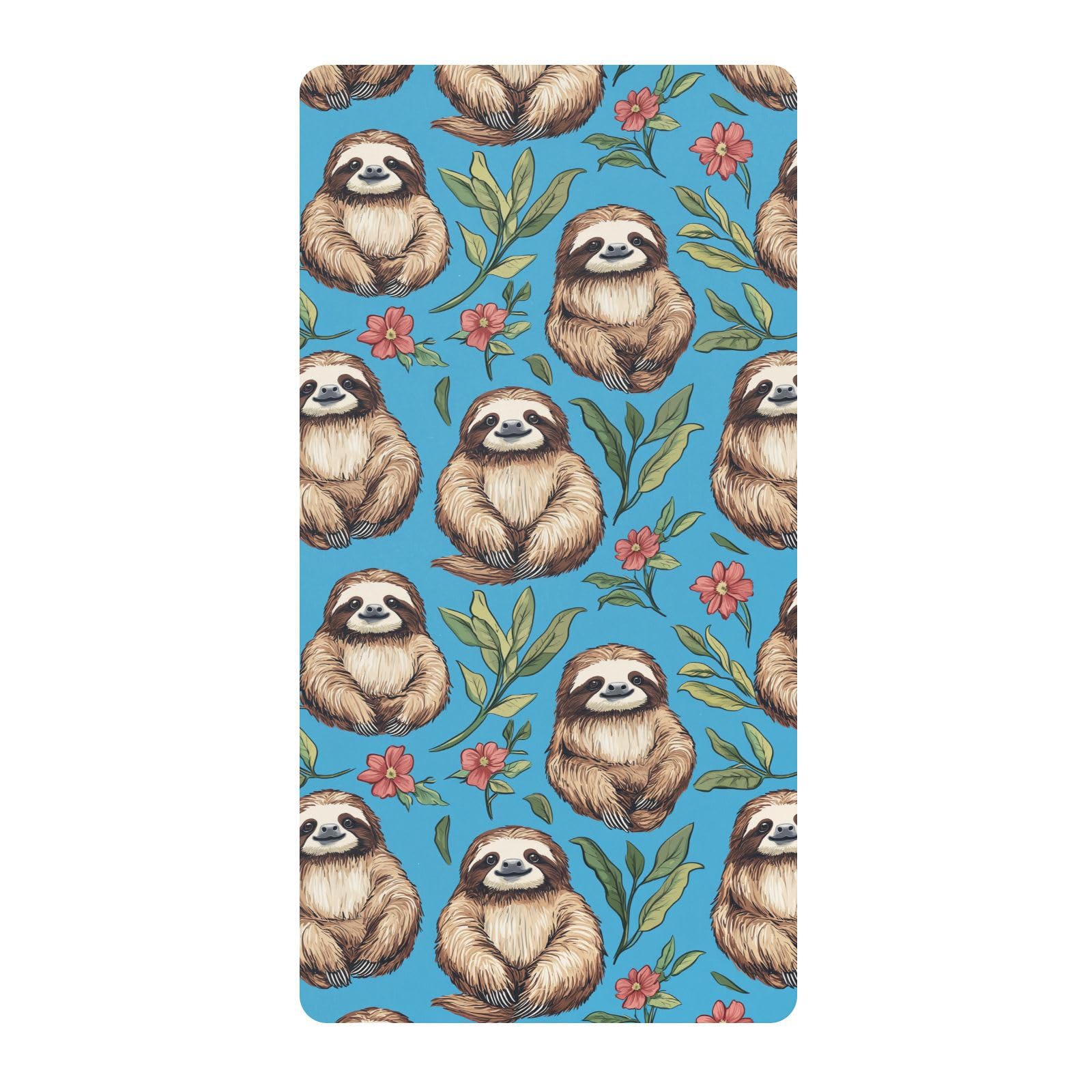 Sábanas de algodón para cuna de bebé para niños y niñas, diseño de perezoso dulce de dibujos animados, sábanas suaves para decoración de guardería, 1 paquete de algodón para cuna