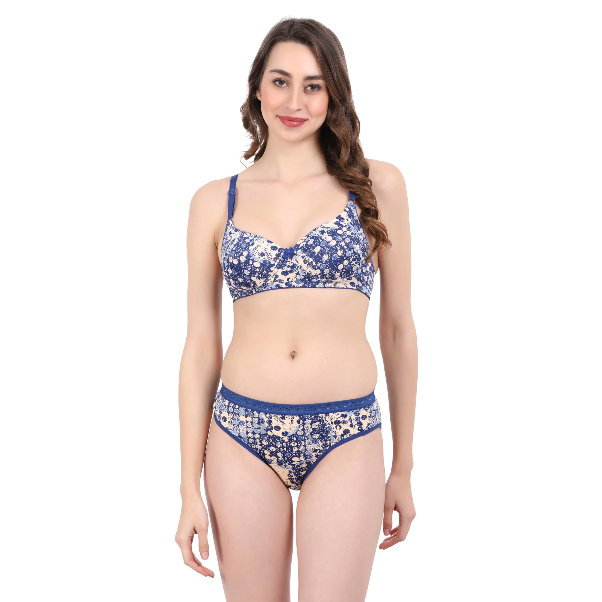 Women Full Coverage Lightly Padded WireFire Bra Penty Set-image-17