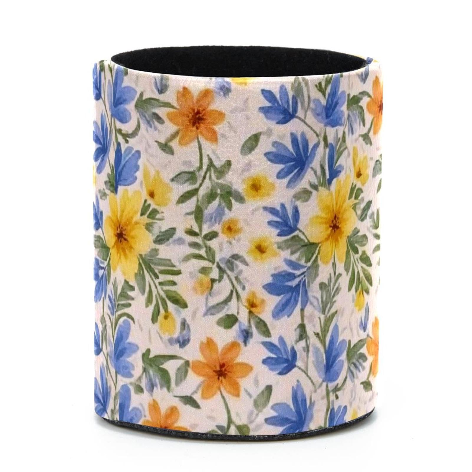 VAPOKF Round Pencil Holders for Desk, Aesthetic Flower Pen Holders Pen Pot Makeup Brushes Storage Desktop Stationery Supplies Organiser for Home Office