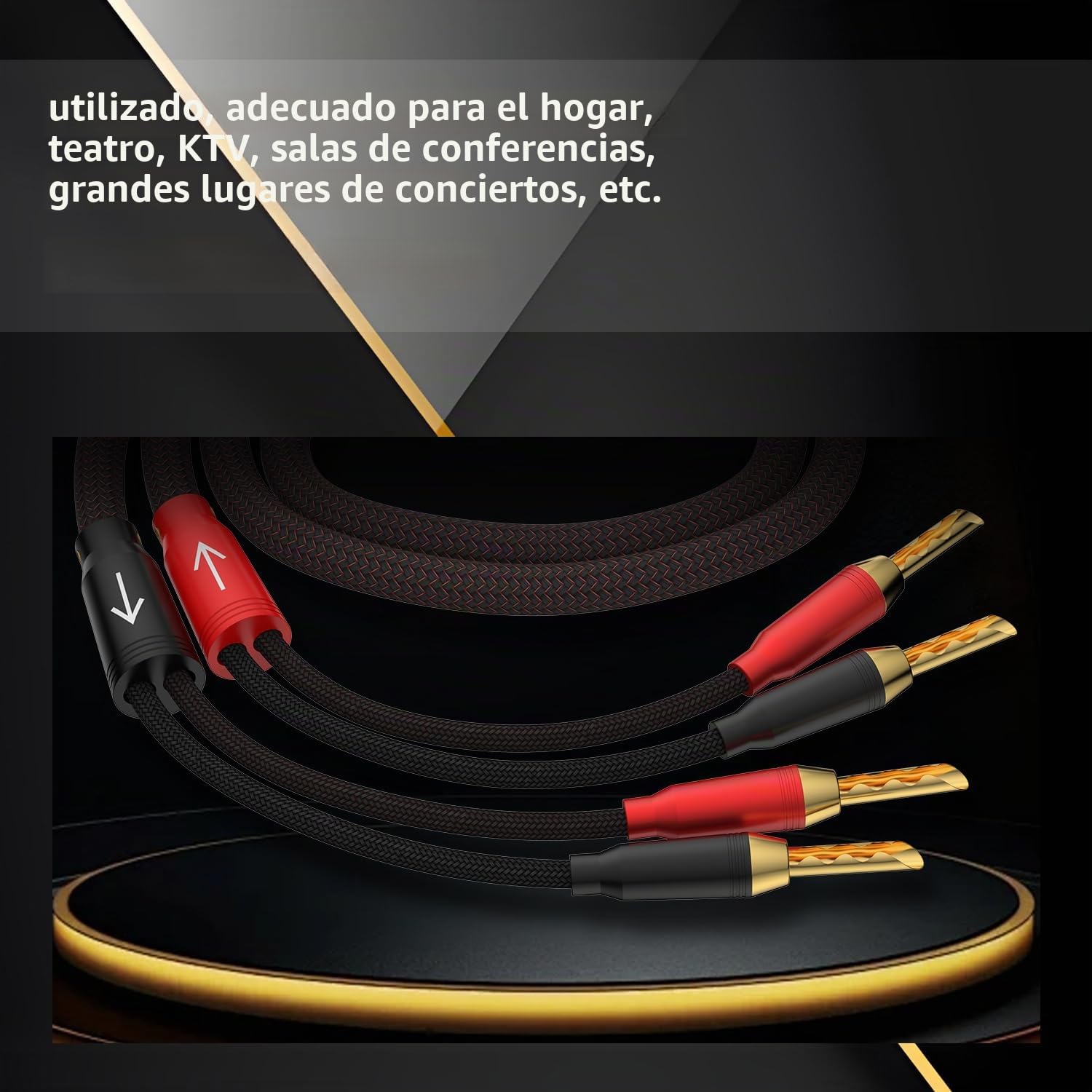1 par de 2 m de cable de altavoz HIFI con conectores banana BFA