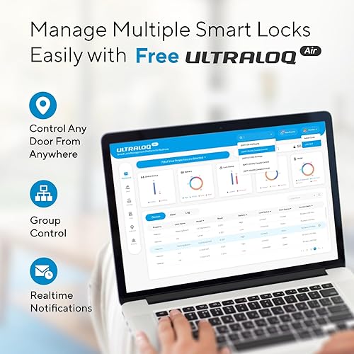 Miniatura 8 de ULTRALOQ U-Bolt Pro - Cerradura inteligente WiFi con asa, juego de cerradura de puerta de entrada sin llave con palanca, cerraduras inteligentes