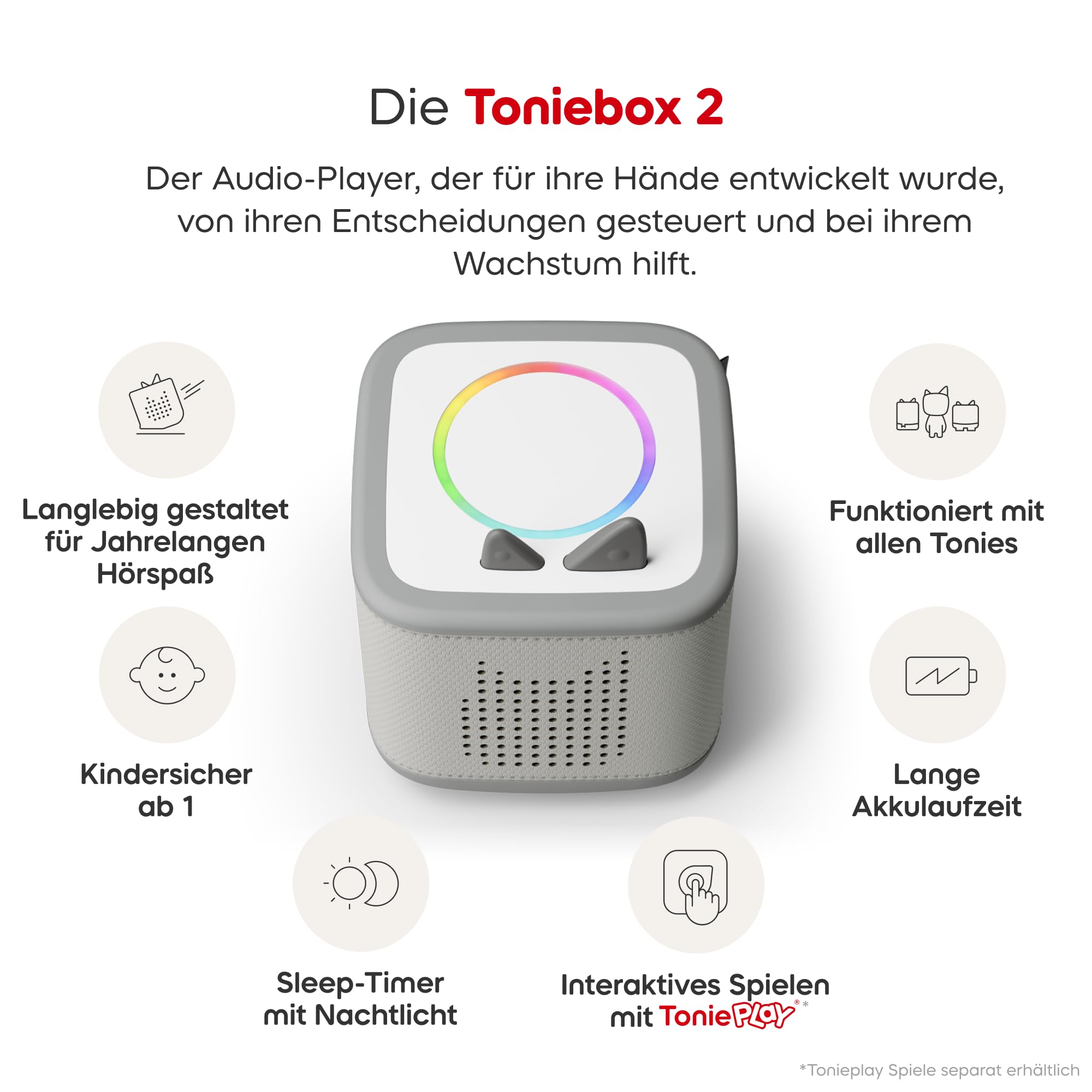 tonies Toniebox 2 Bundle Incl. My First Bauernhof Set, Meeresgrün, Audioplayer für Hörbücher, Lieder, Einschlafen und Tonieplay für Kinder - 5