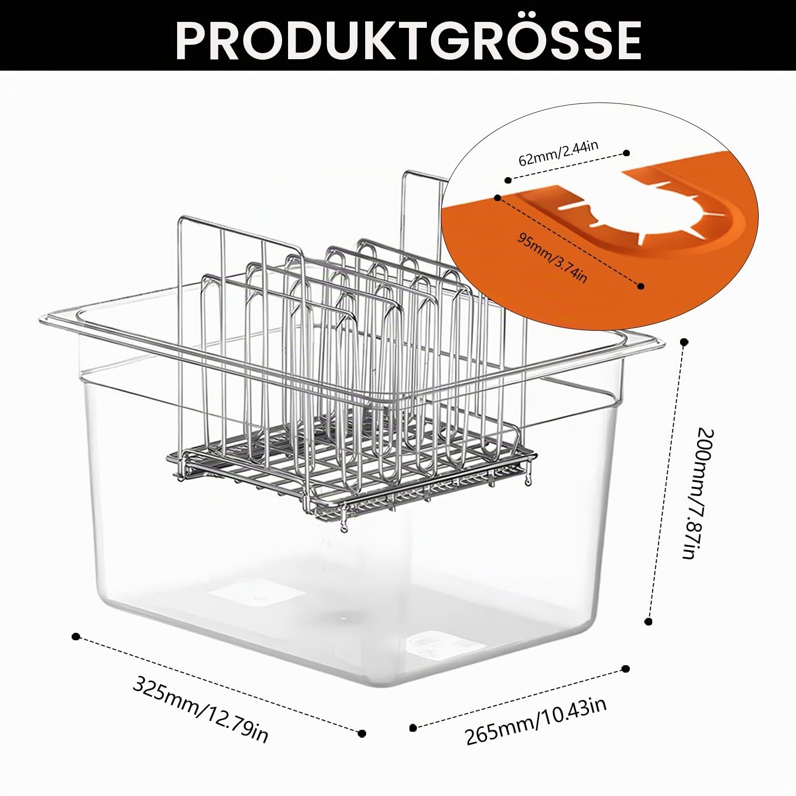 Sous Vide Behälter 12L mit Deckel und Rack Sous Vide Tools Container mit Isolierung Fassungsvermögen Slow Cooker Behälter Lebensmittelbehälter Sous Vide Zubehör für den meisten Sous Vide Kochern