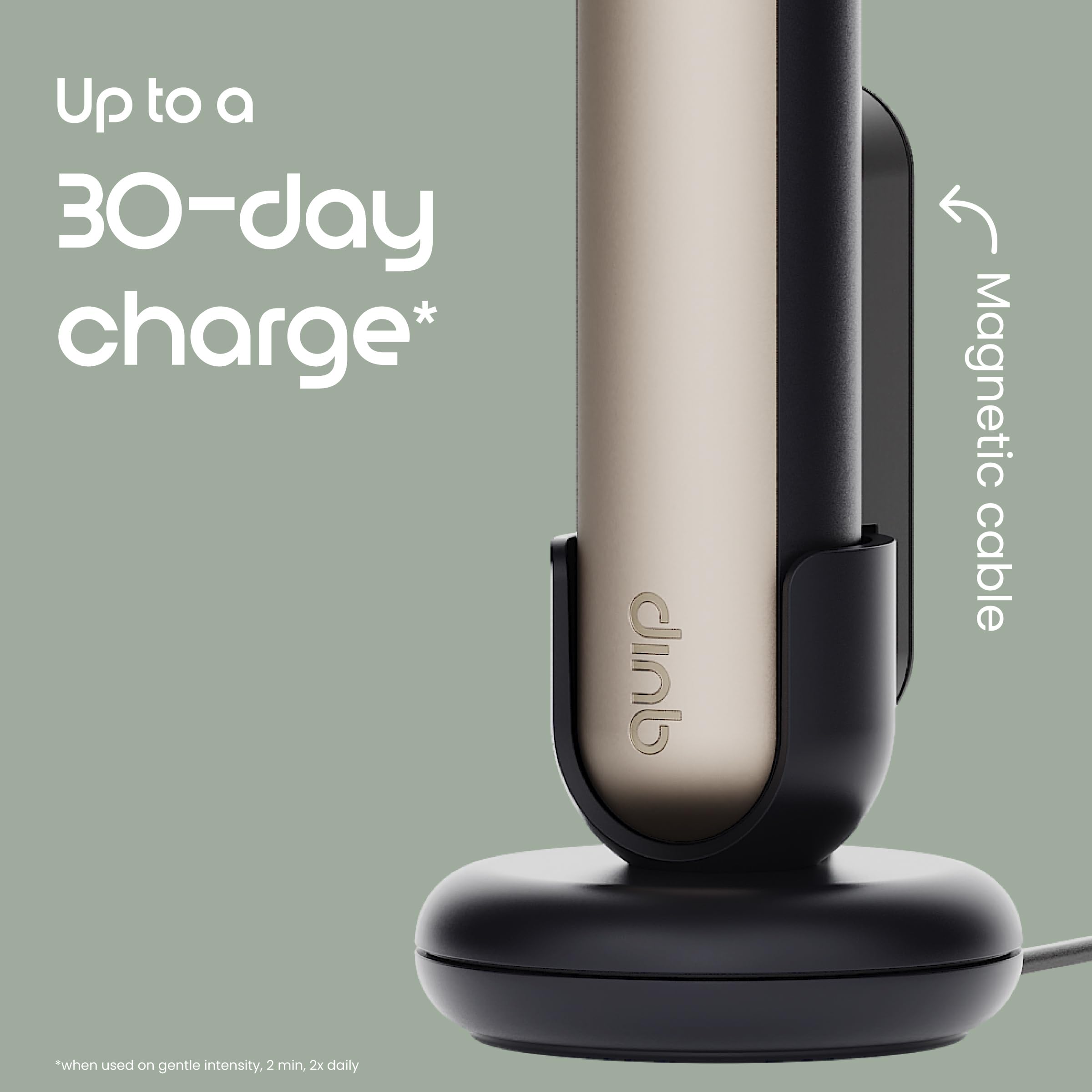 Quip Rev - Cepillo de dientes oscilante inteligente, cepillo de dientes eléctrico temporizado con funda, 11 veces más eliminación de placa, 4 intensidades, carga de batería de 30 días, color negro