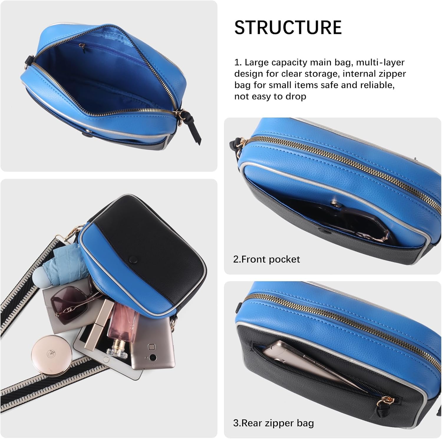 Mini Crossbody Bags for Women Trendy Vegan Leather Purses Small Shoulder Handbags with Adjustable Wide Strap - Image 6