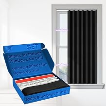 Blinds for Indoor Windows No Drill, Includ Adhesive Track Black, 1 Panel, W52 x L46 inch for Bedroom, Living Room, Kitchen, Bathroom, Home Office