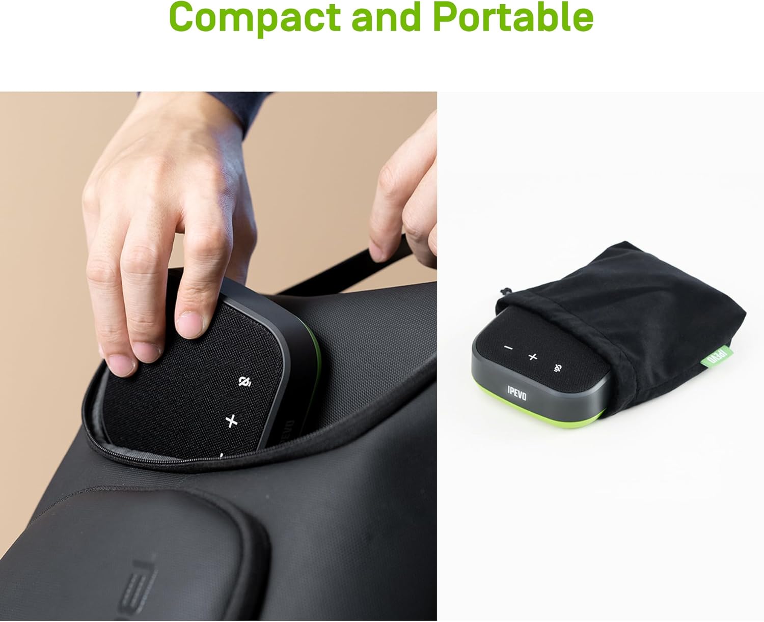 IPEVO VC-A10 USB Portable Speakerphone, Conferencing, Video Calls, Online Meetings, Hybrid Work, Meeting Rooms, Noise Reduction Microphone, 360° Voice Coverage, Easy Setup, Compatible with Teams, Zoom