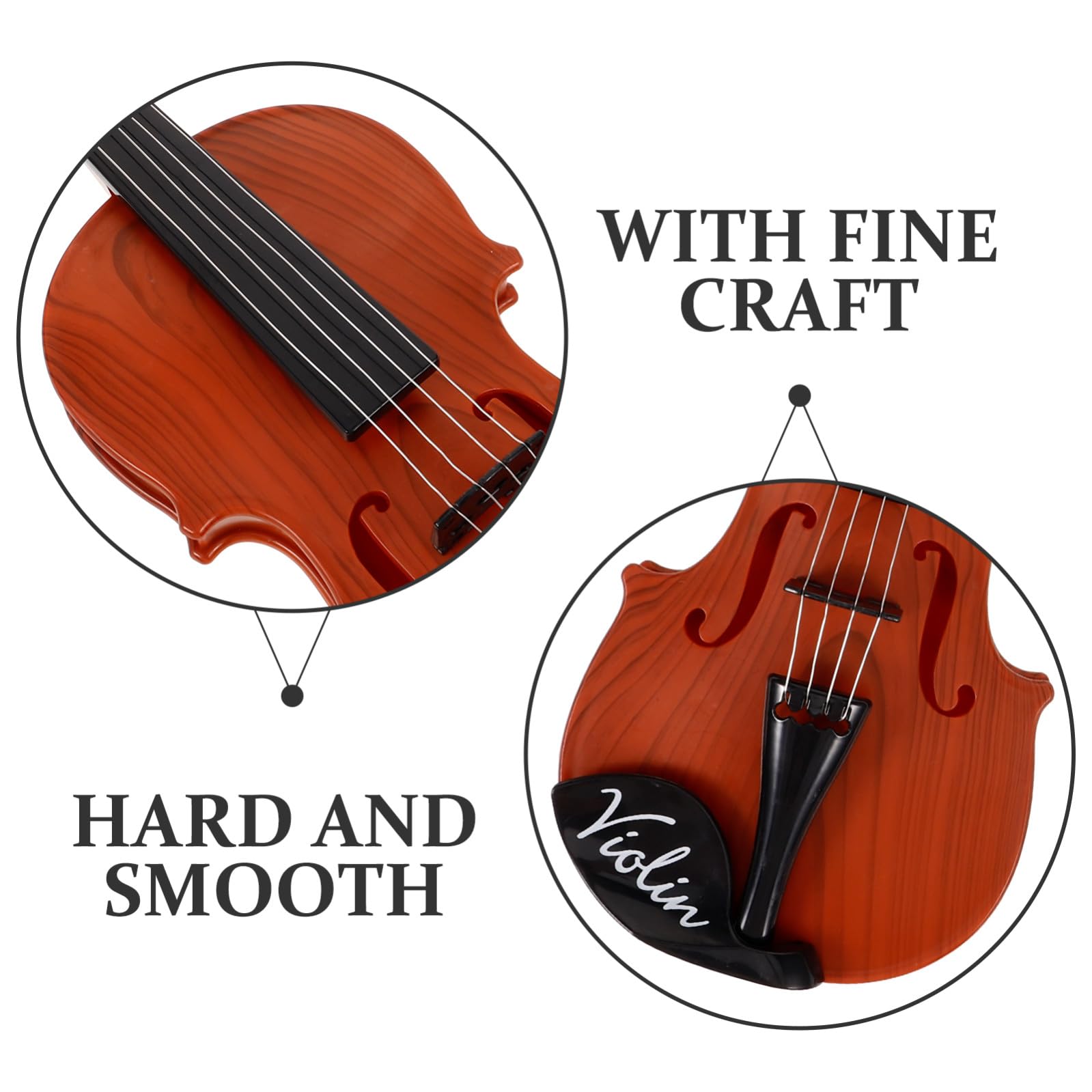 FRCOLOR 1 Satz Violine Geige für Anfänger, inkl. Miniatur-Geigenschmuck & Spielzeug. Ideal als realistisches Ornament oder Geschenk für Musikliebhaber. Aus Plastik.