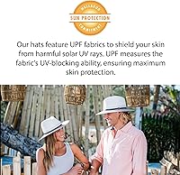 Vista 9 de Wallaroo Hat Company Cabo Fedora para hombre - Protección solar UPF 50+, sombrero natural de ala ancha con correa para la barbilla, ajustable