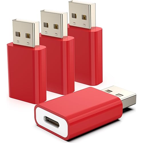 USB to USB C Adapter Pack-4,Compatible with Apple MagSafe Watch 7/8/9/SE/Ultra,USB C Female to USB Male Adapter for iPhone 15 14 13 12 Mini Pro Max,iPad,Galaxy Note,Google Pixel 7 6 5