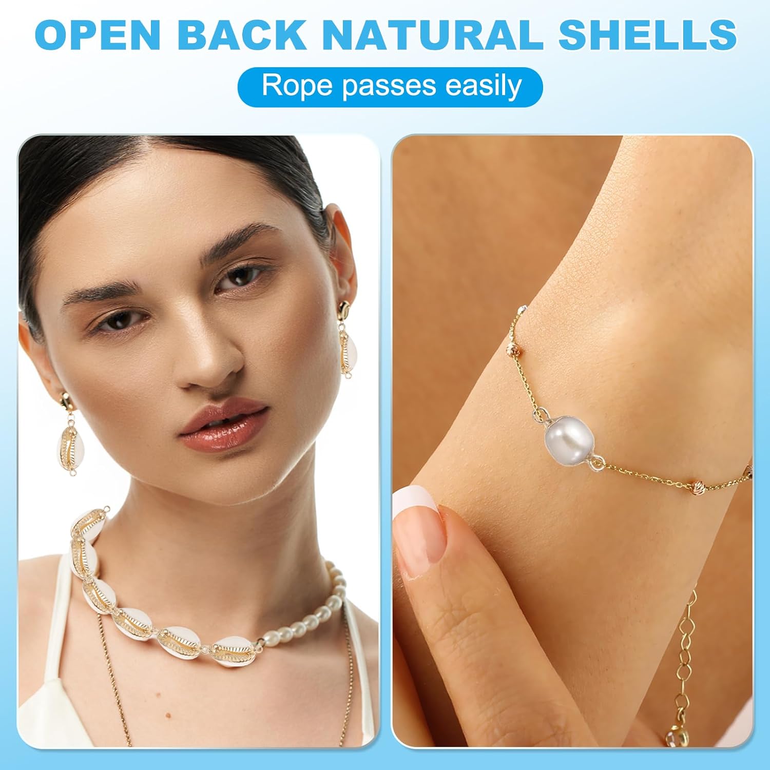 PATIKIL Natural Freshwater Pearl Charm, Culture Pearl Beads Links Connectors with Hole for Necklace DIY Ocean Pendants Jewelry Making - Image 5