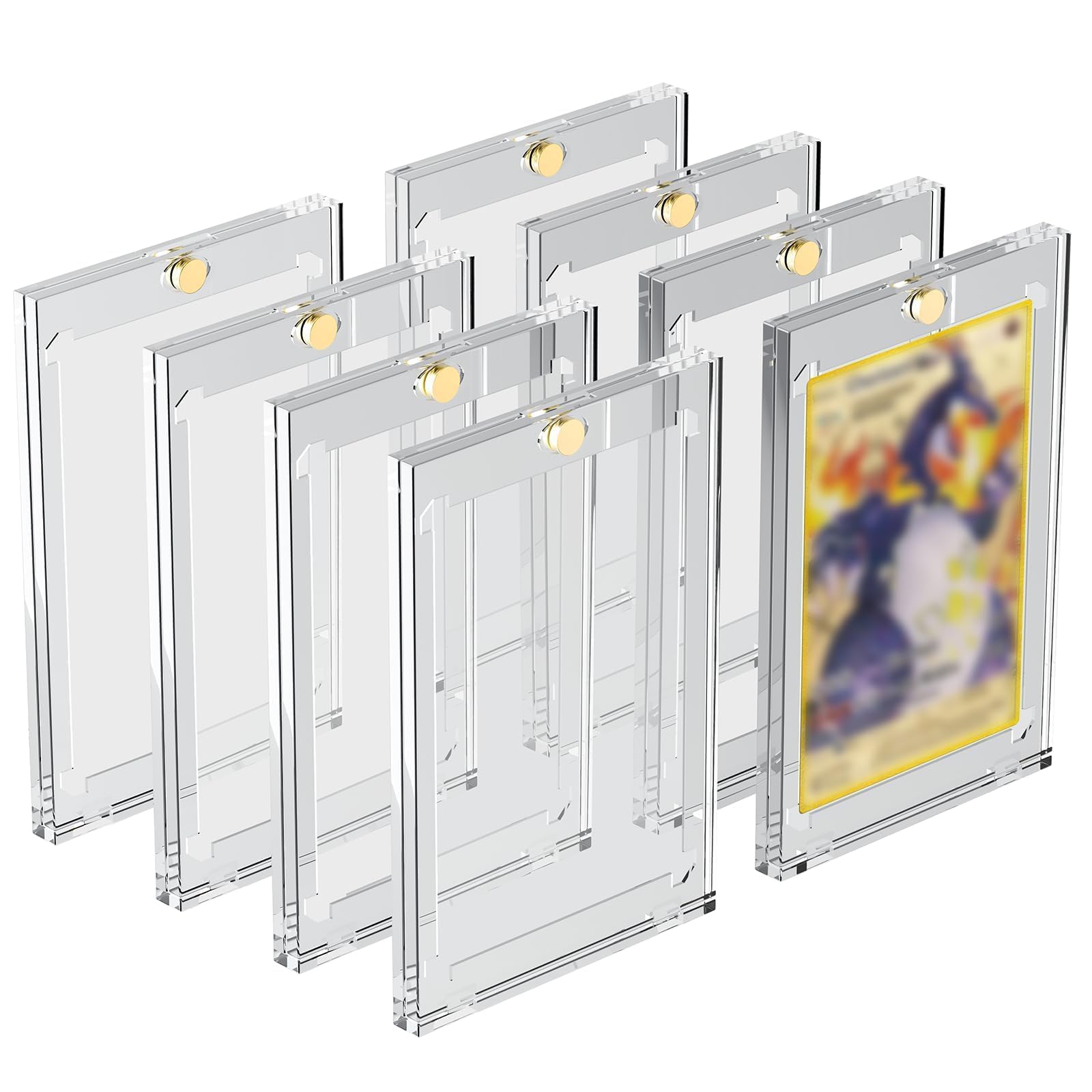 Pack De 8 Fundas Magnéticas Para Cartas 35PT | Protección UV, Transparentes, Cierre Magnético, Para Deportivas Y Magic