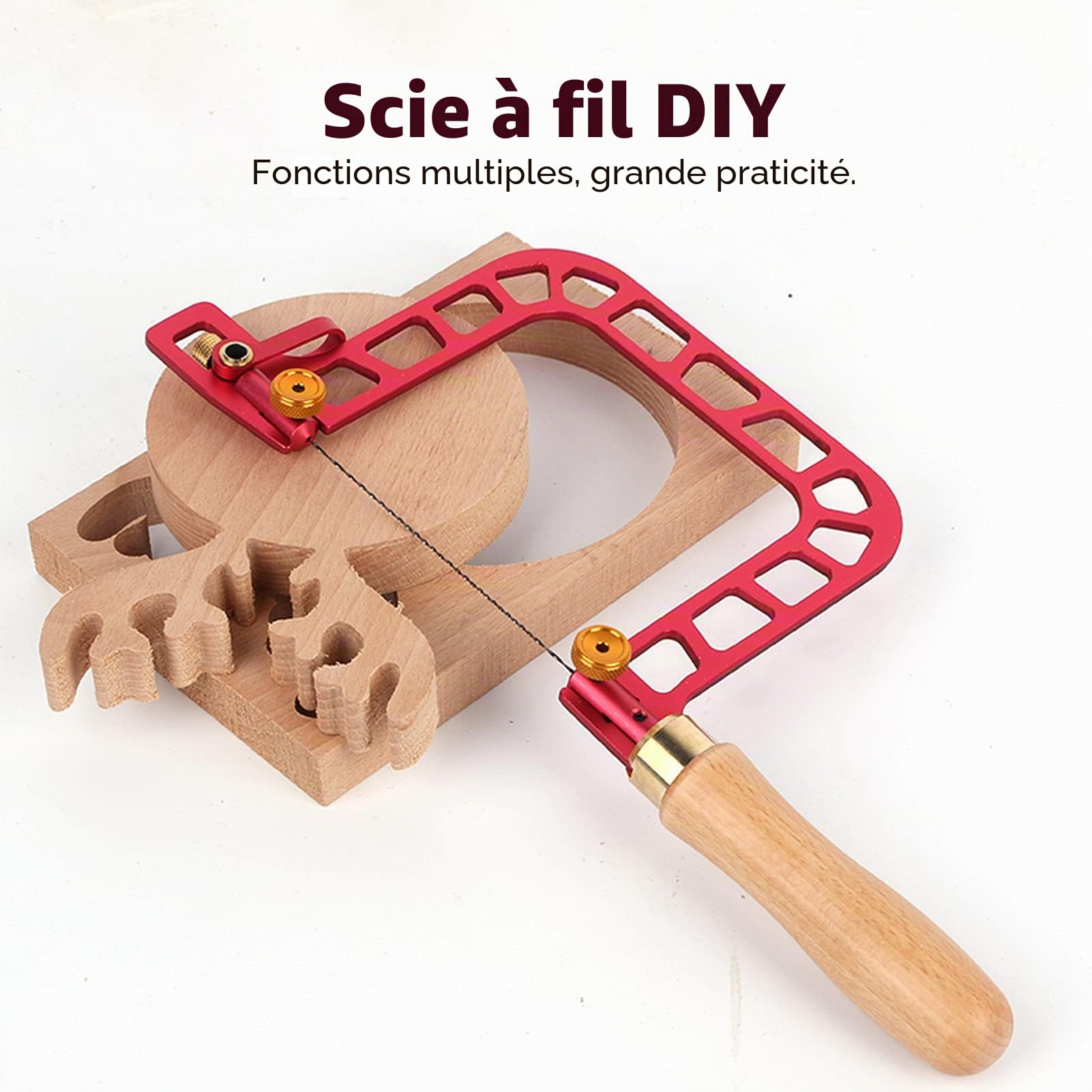 Wincal Scie à fil en U 3 pouces multi-usages menuisier scie à tronçonner scie fine bricolage artisanat scie à frette outils à main pour l'artisanat modèle travail du bois