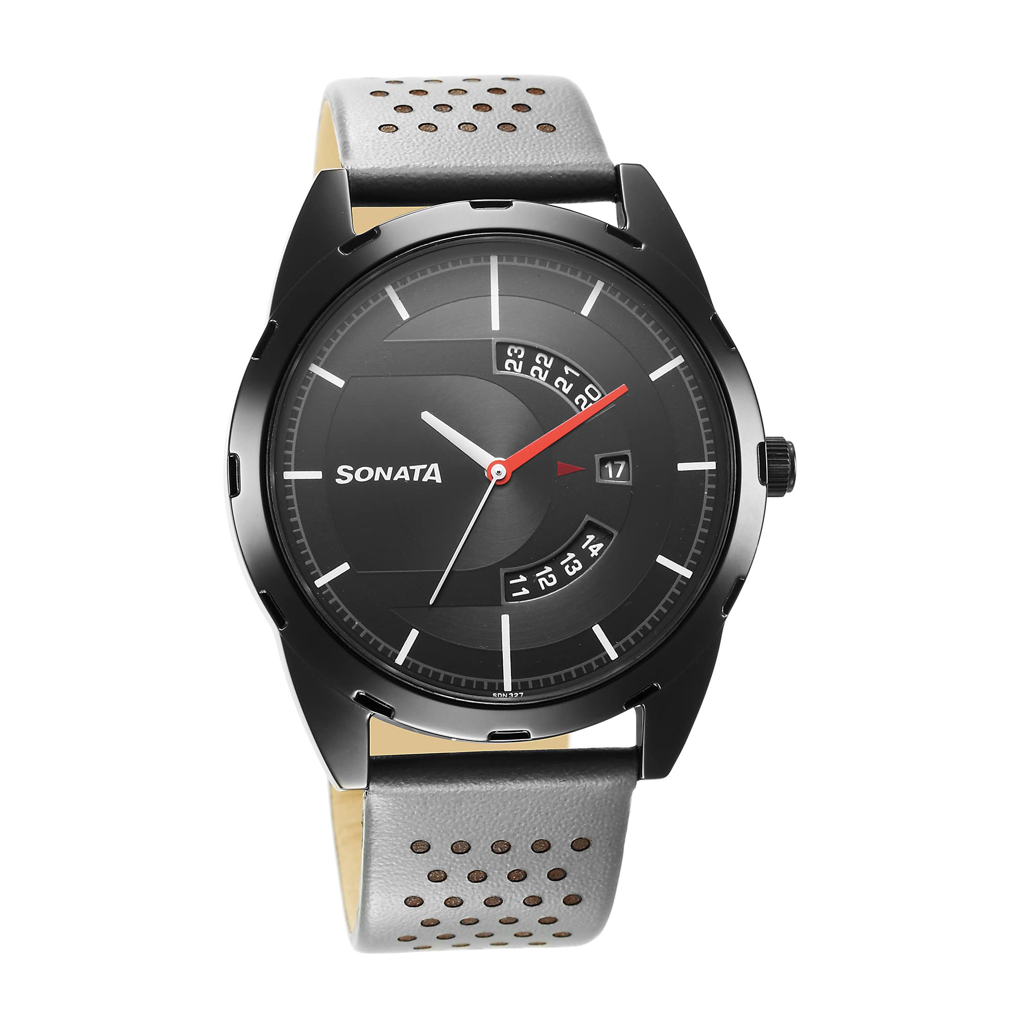 Sonata RPM Black Dial Leather Strap Watch for Men-7149NL01 (B0BPCK333K) Amazon Price History, Amazon Price Tracker