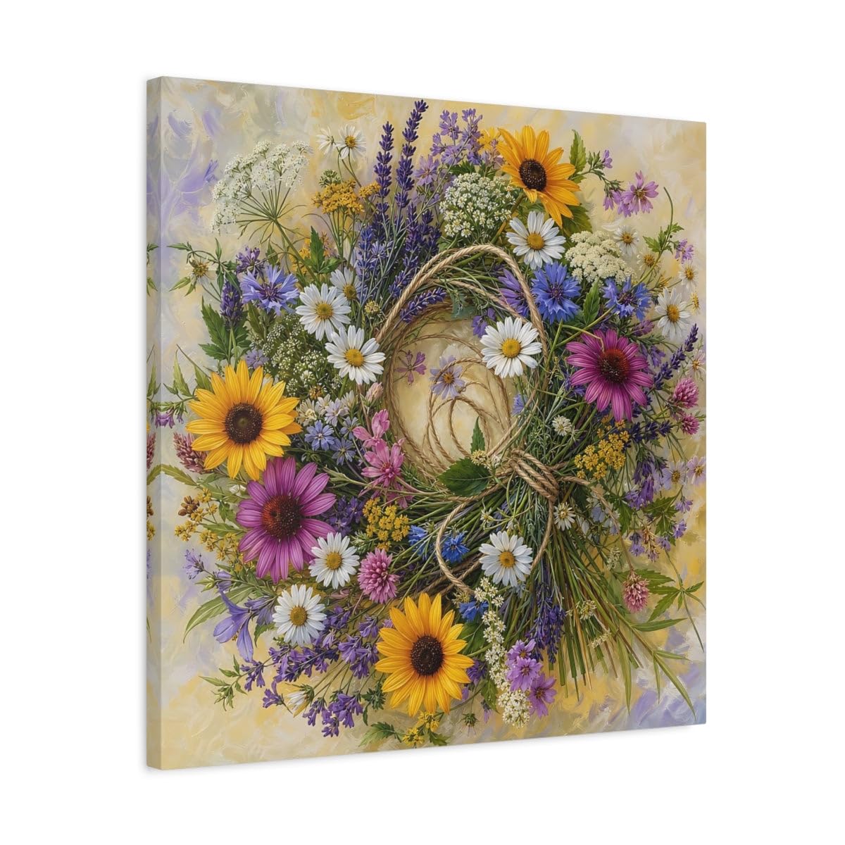 Tableau couronne de fleurs impression canvas haut de gamme - 8