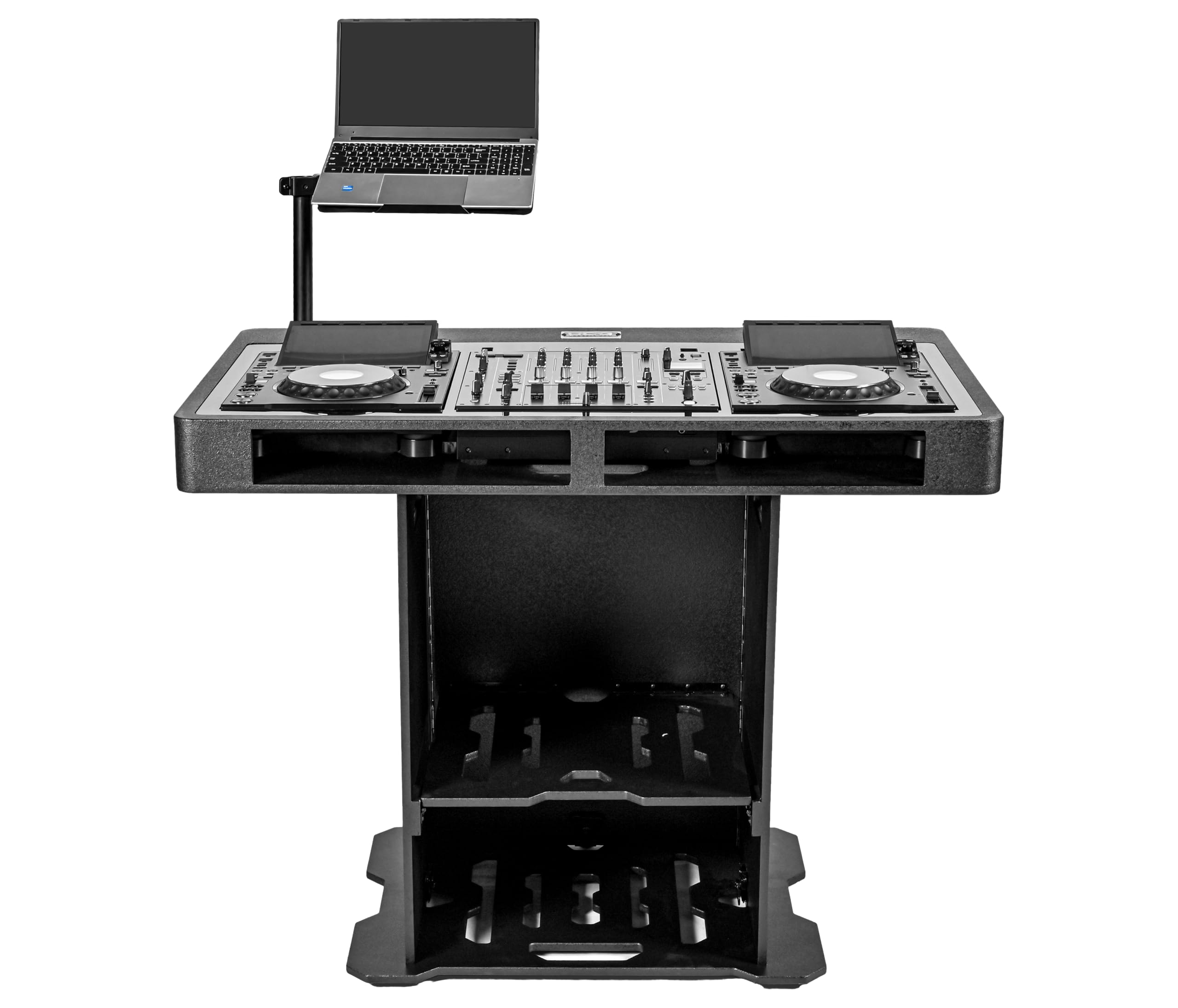 UDG Ultimate DJ Podium Workstation, Schwarz (U91106BL) | Hochwertiges modulares DJ-Podium für saubere professionelle Setups; robust, flexibel und einfach zu konfigurieren
