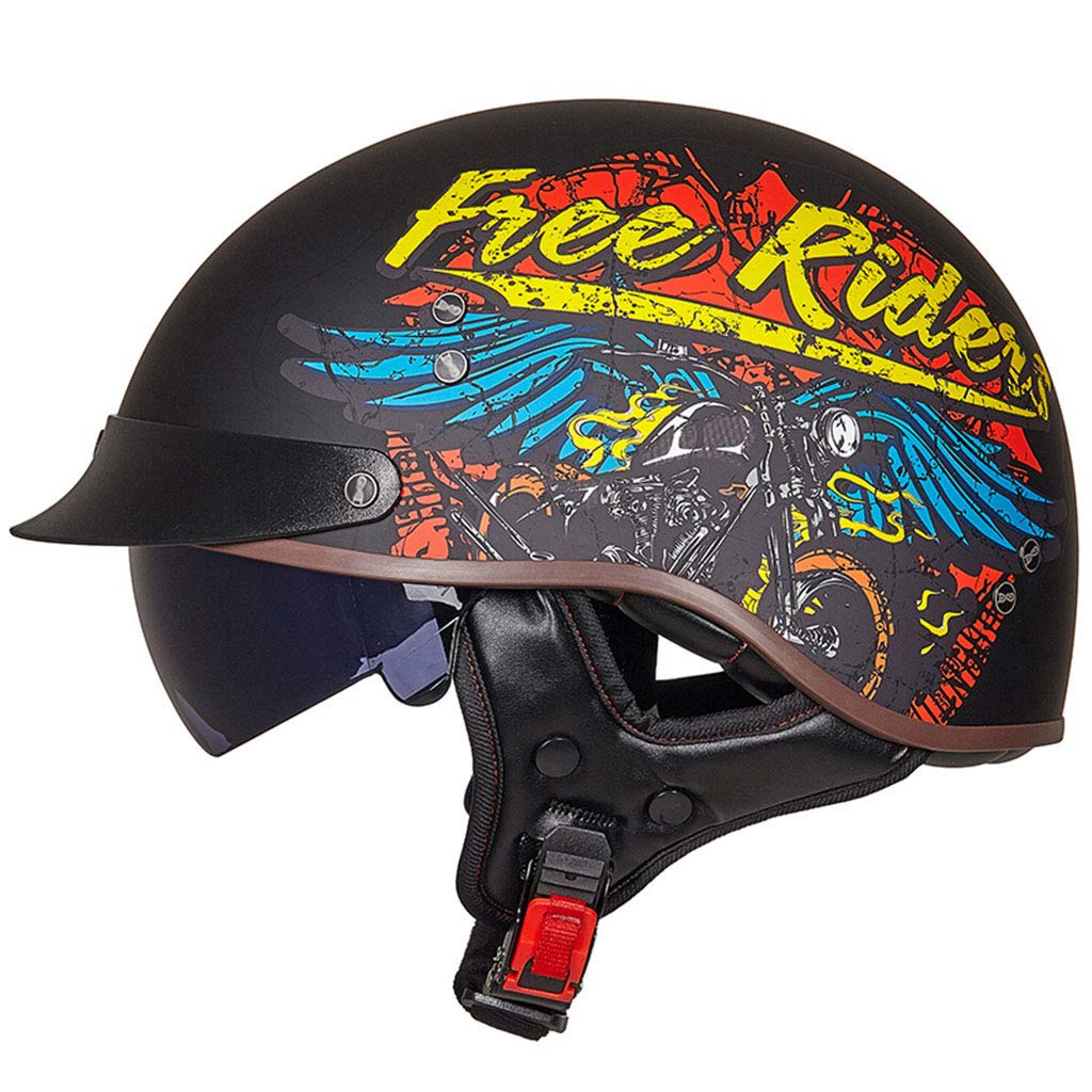 DCLINA Japanischen Stil Retro Motorrad Helm Halbe Helme Erwachsene Komfort Sicherheit Berets Fahrradhelm Jet-Helm Roller Scooter-Helm Jahreszeiten Universal (55-62cm) Auto & Motorrad
