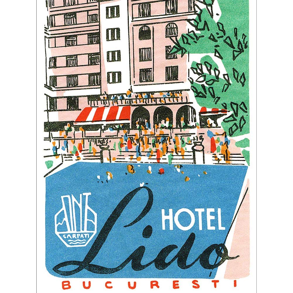 Wee Blue Coo Advert Travel Tourism Bucharest Hotel Lido Art Print Poster Wall Decor 12X16 Inch