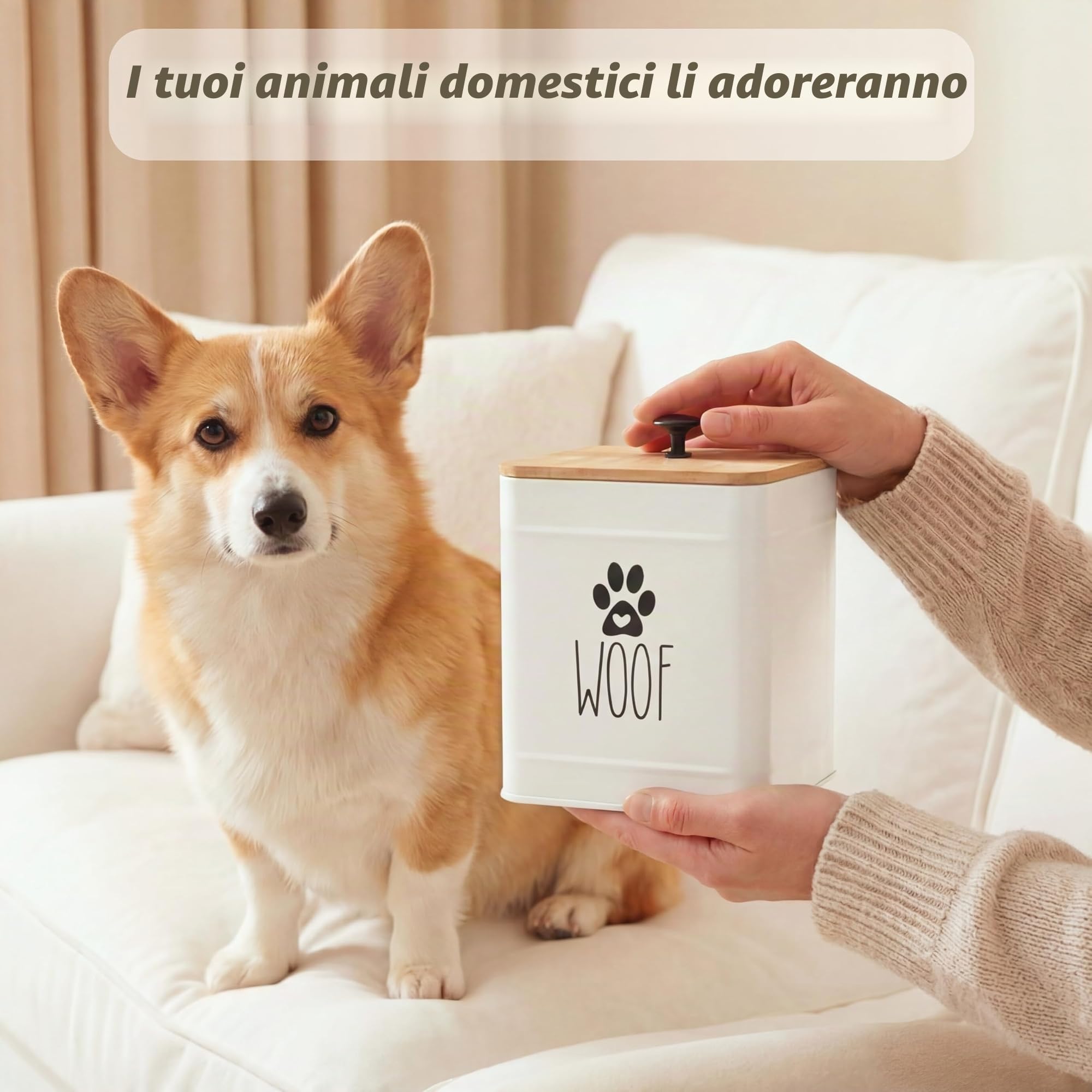 PerfNIQUE Contenitori per caramelle per cani, barattoli per caramelle per cani con 2 coperchi ermetici, banco da cucina e contenitori per il trattamento degli animali domestici, 7,8 x 6,2 e 7,3 x 5,5