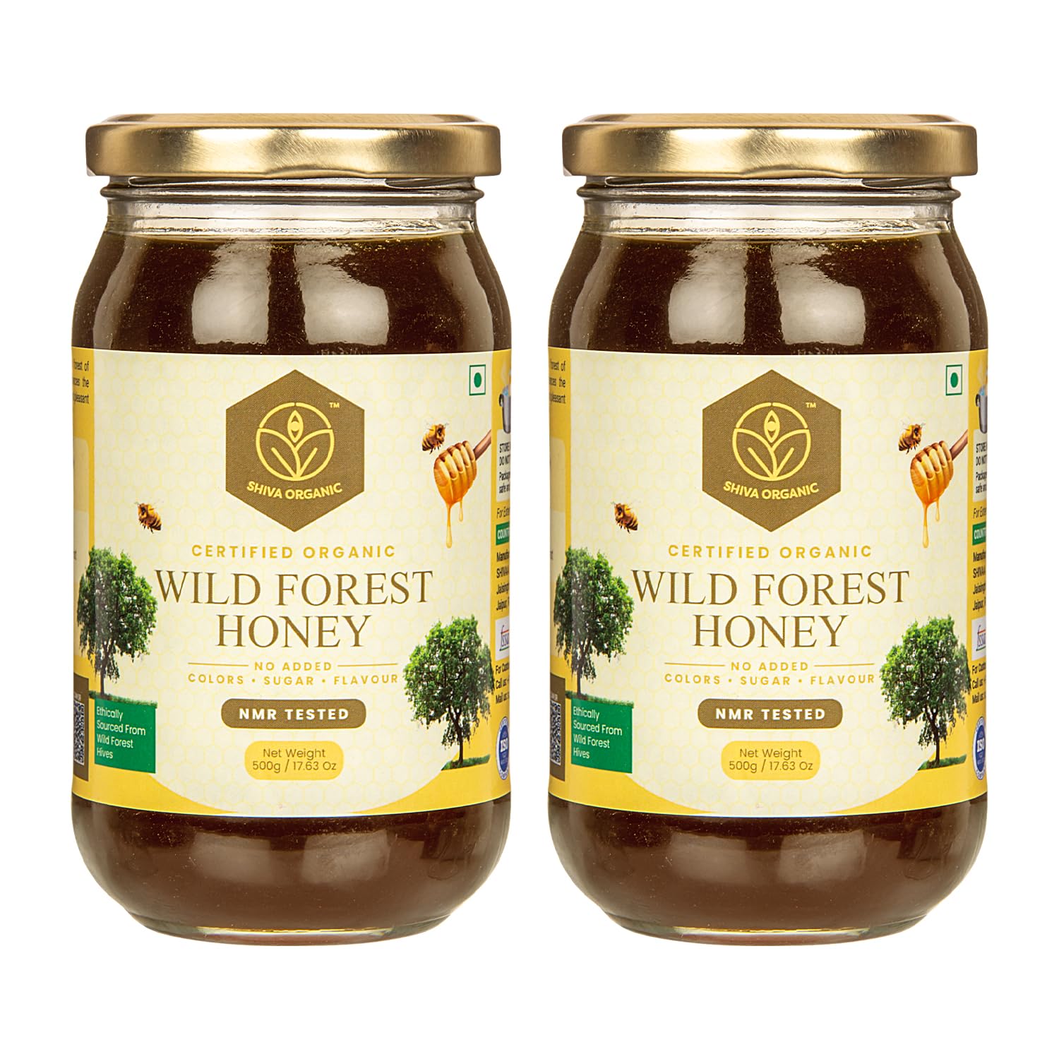 Shiva Organic Raw Wild Forest Flower Honey 1 kg | 100% Pure NMR Tested | Raw and Unprocessed