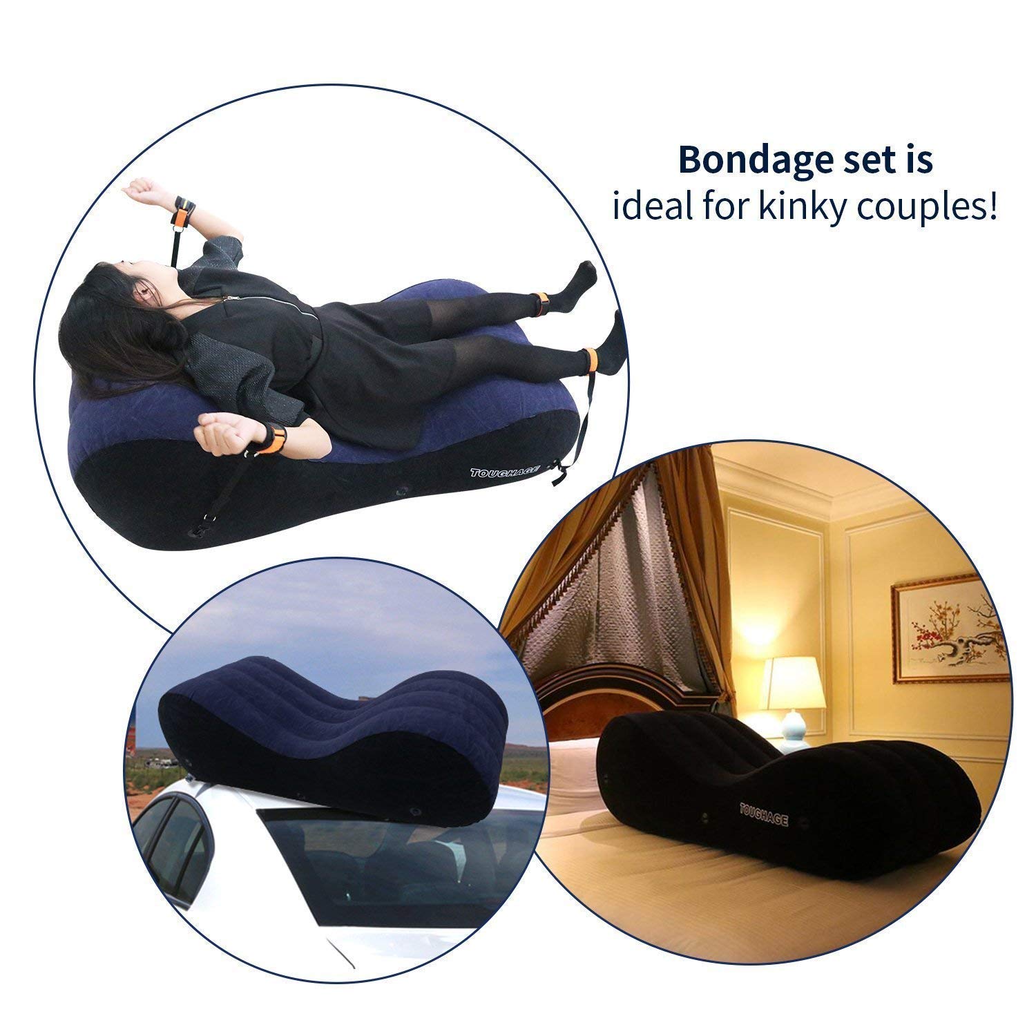 Zooma Sex Bett Aufblasbare Kissen Stuhl Sofa, Mehrzweck Aufblasbares Sex Lendenkissen, Sex Kissen Aufblasbar Sofa mit Elektrischer Pumpe, Bondage Sexmöbel Erotik SM Sex-Spielzeug für Paare